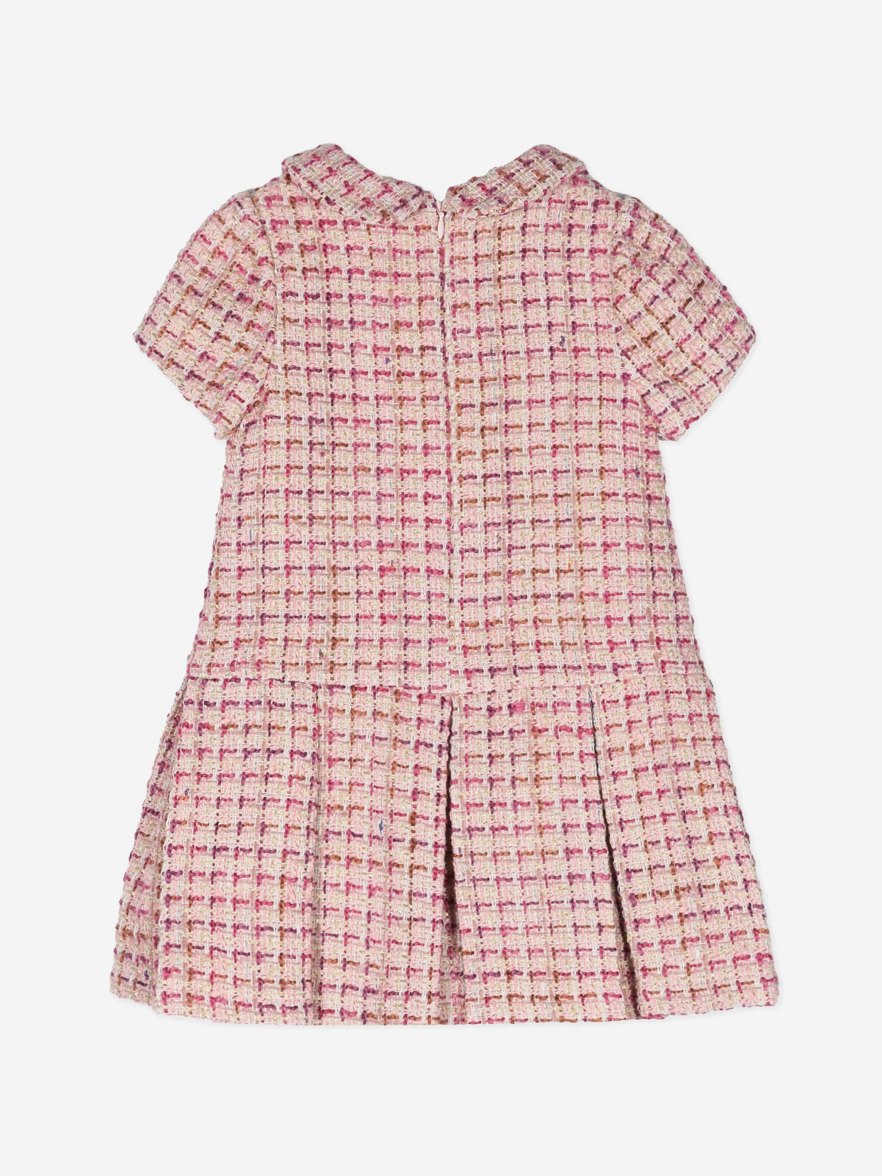 Girls Tweed Dress in Pink