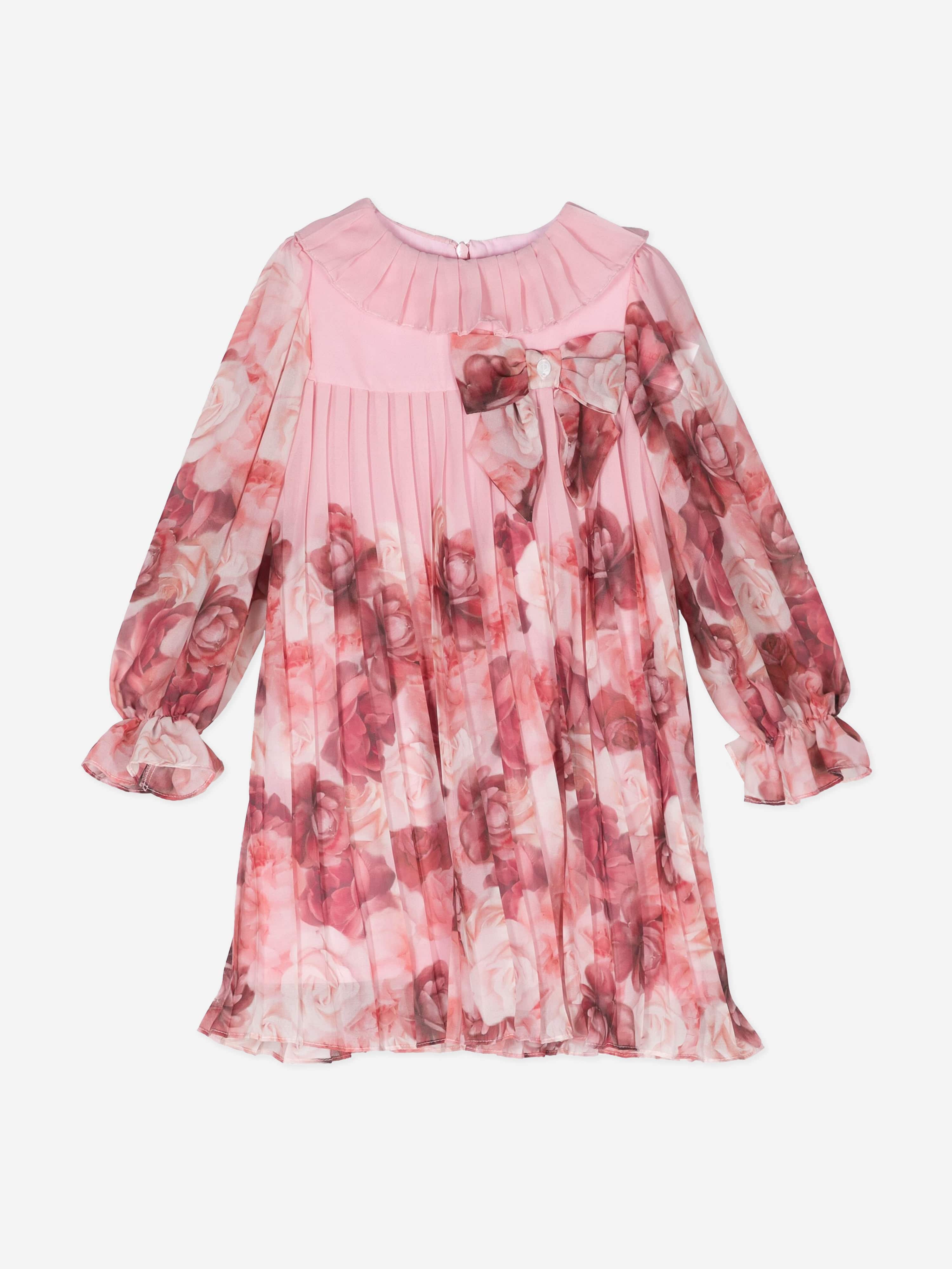 Patachou Girls Floral Chiffon Dress in Pink