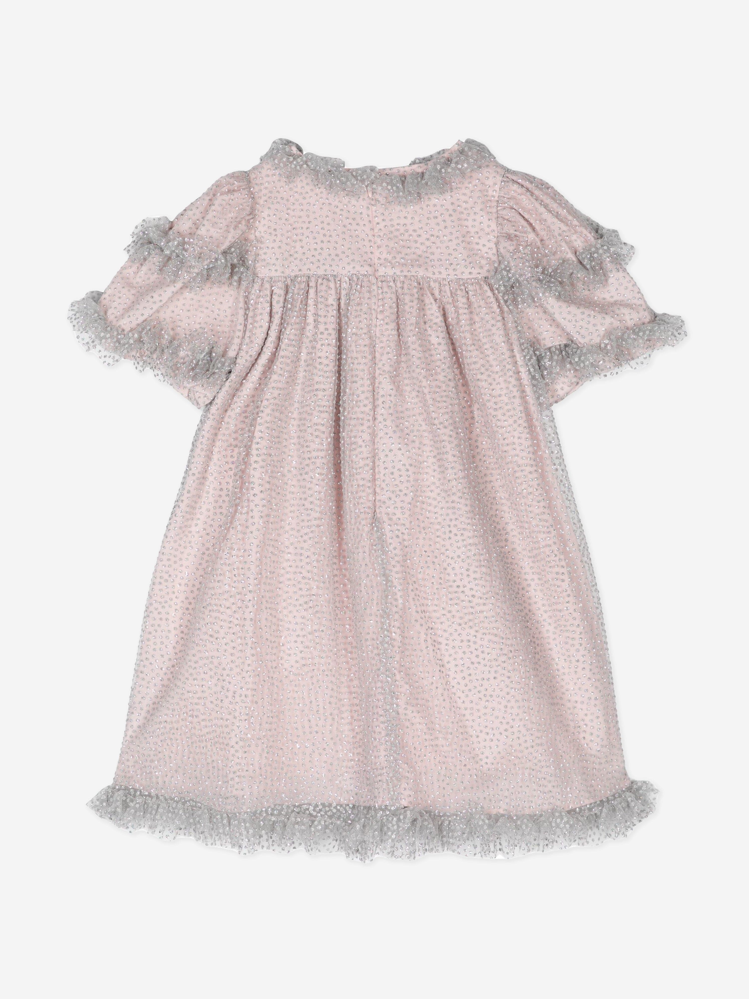 Girls Frilled Tulle Dress in Pink