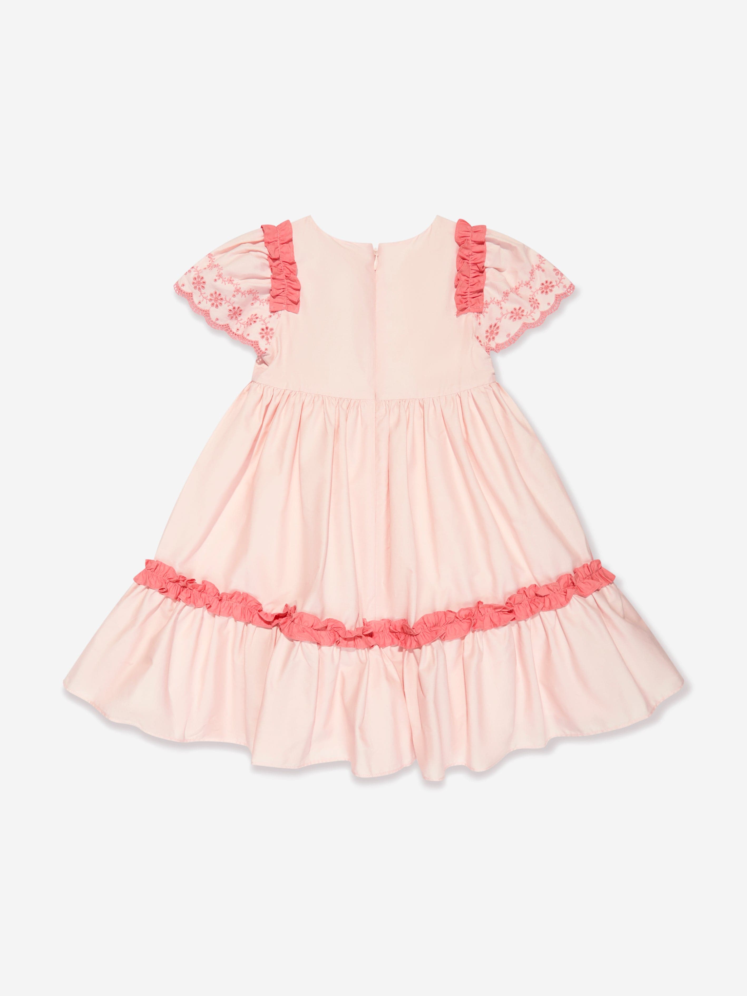 Patachou Girls Embroidered Dress in Pink