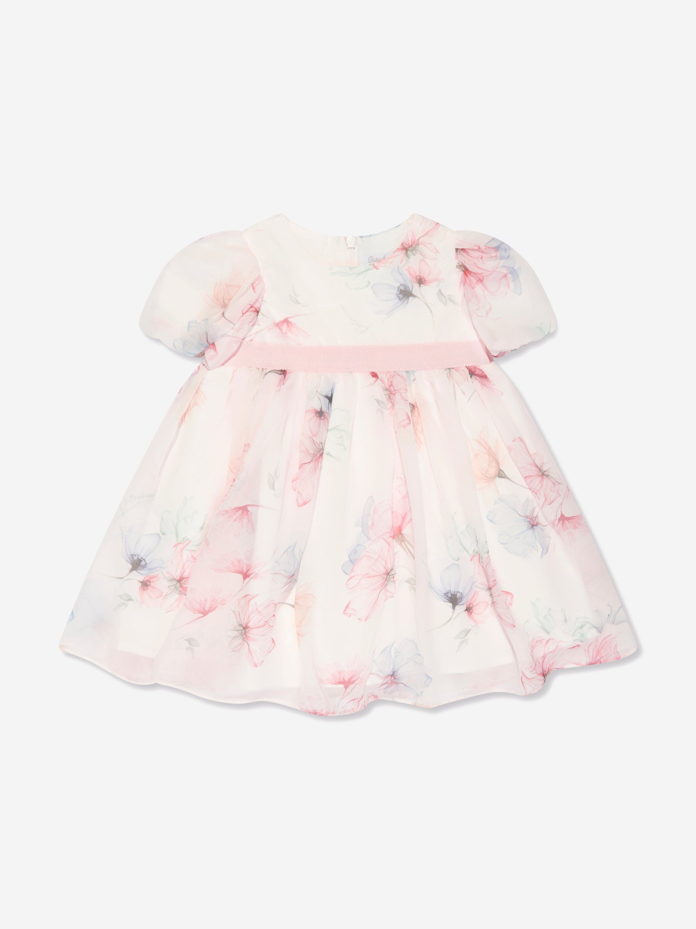 Patachou Girls Floral Print Dress in Pink