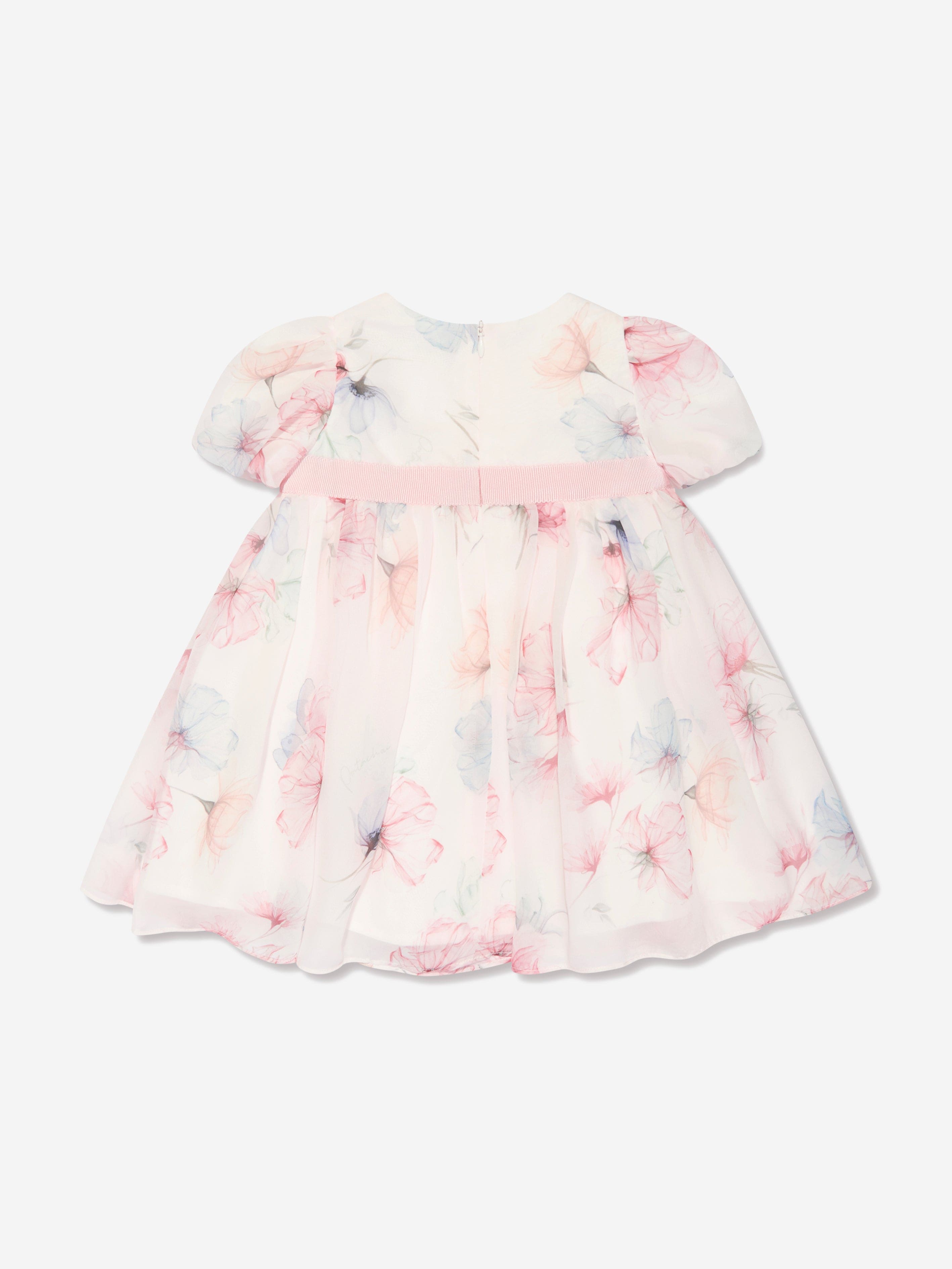 Patachou Girls Floral Print Dress in Pink