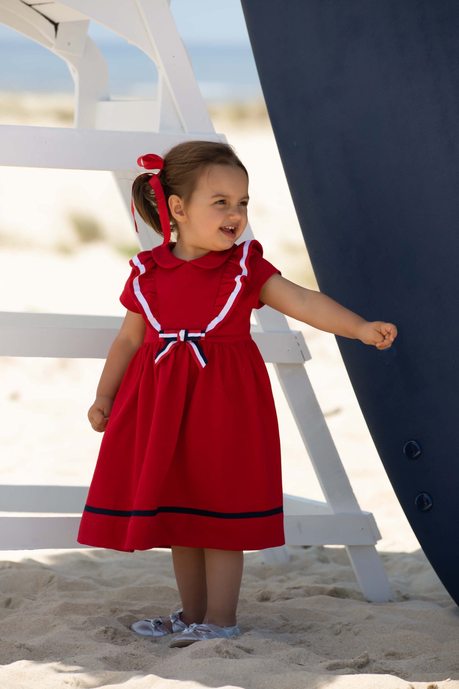 Patachou Girls Cruise Polo Dress in Red