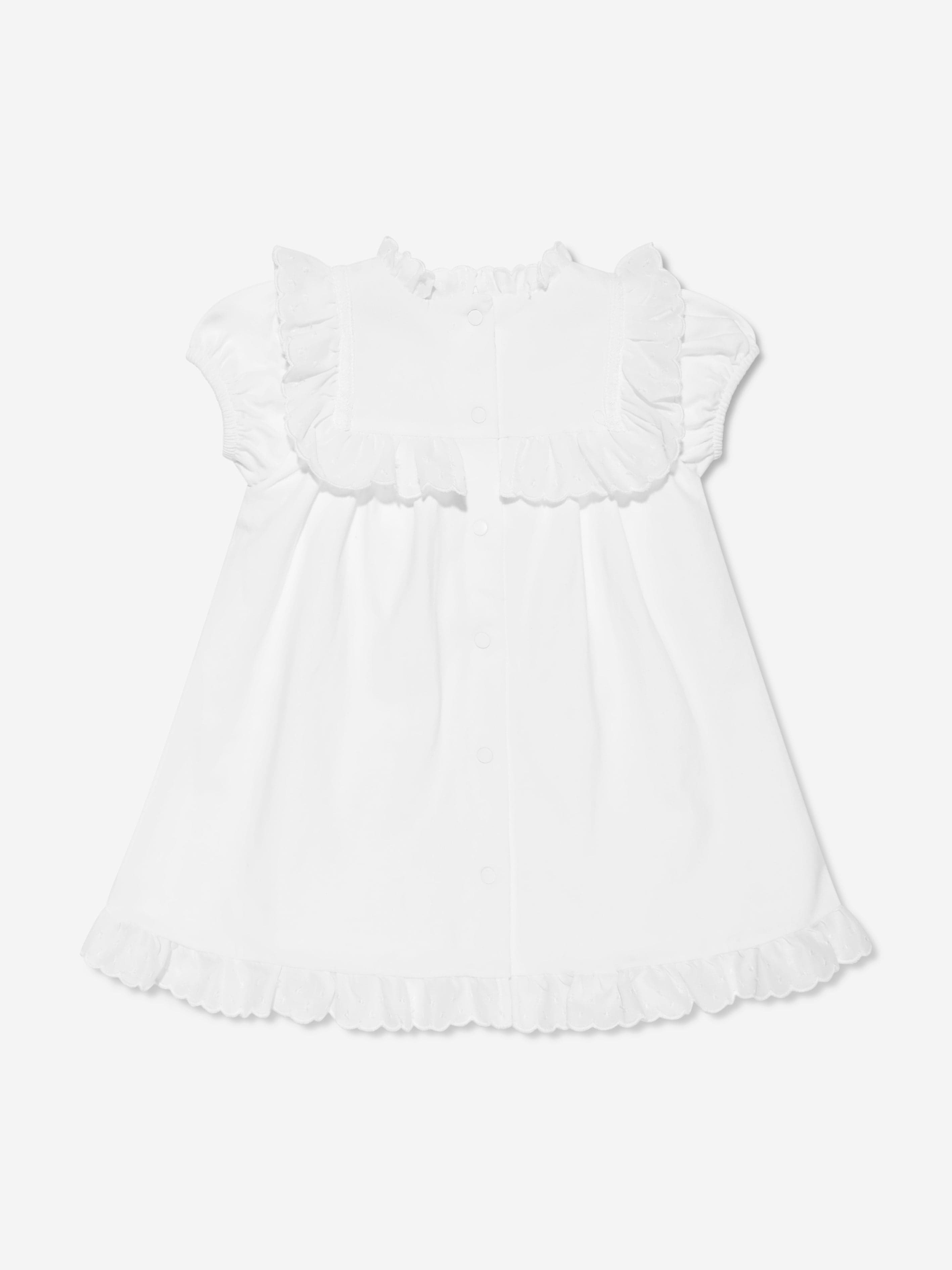 Patachou Baby Girls Frilly Trim Dress in White