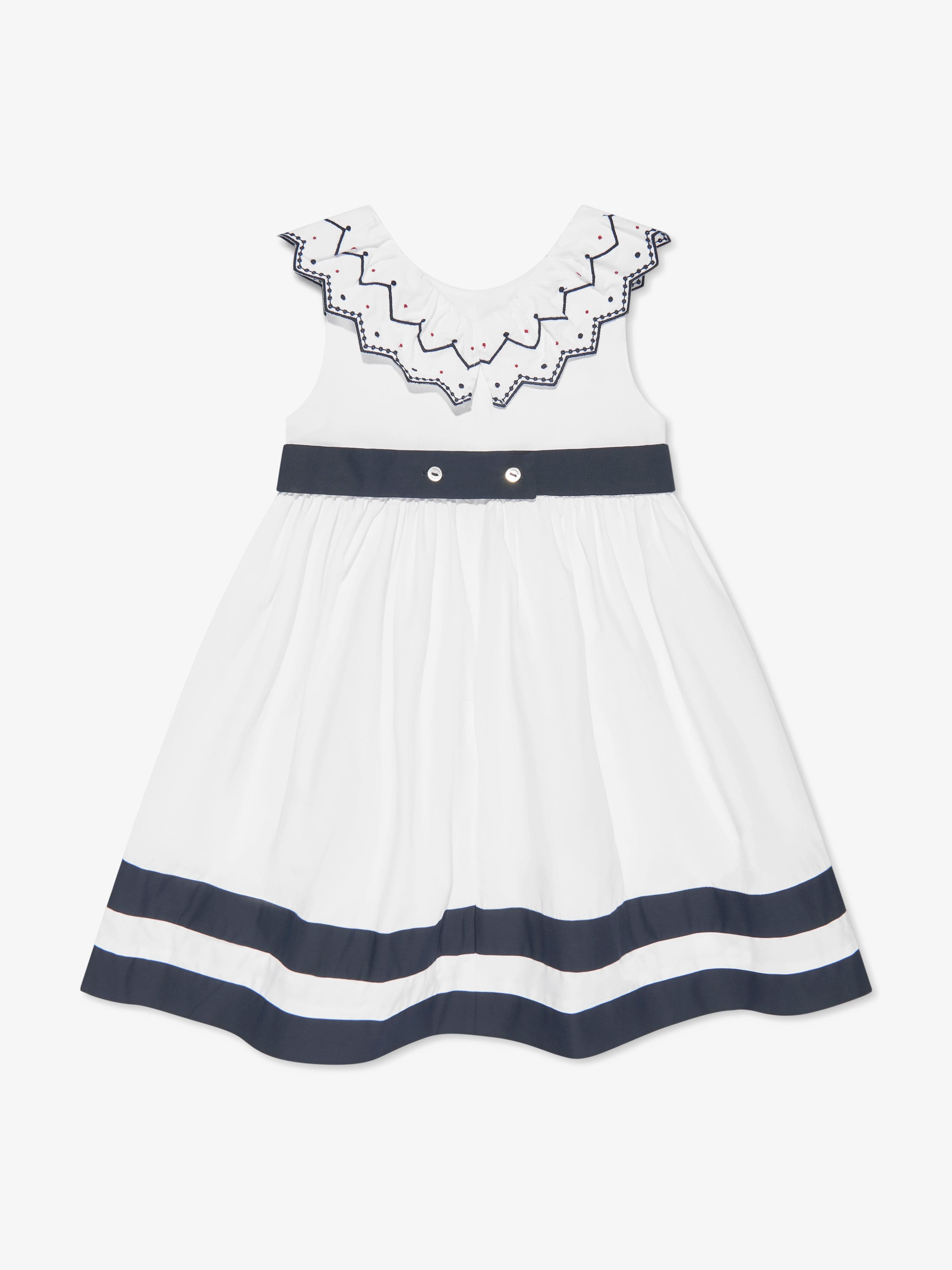 Patachou Girls Sleeveless Embroidered Dress in White