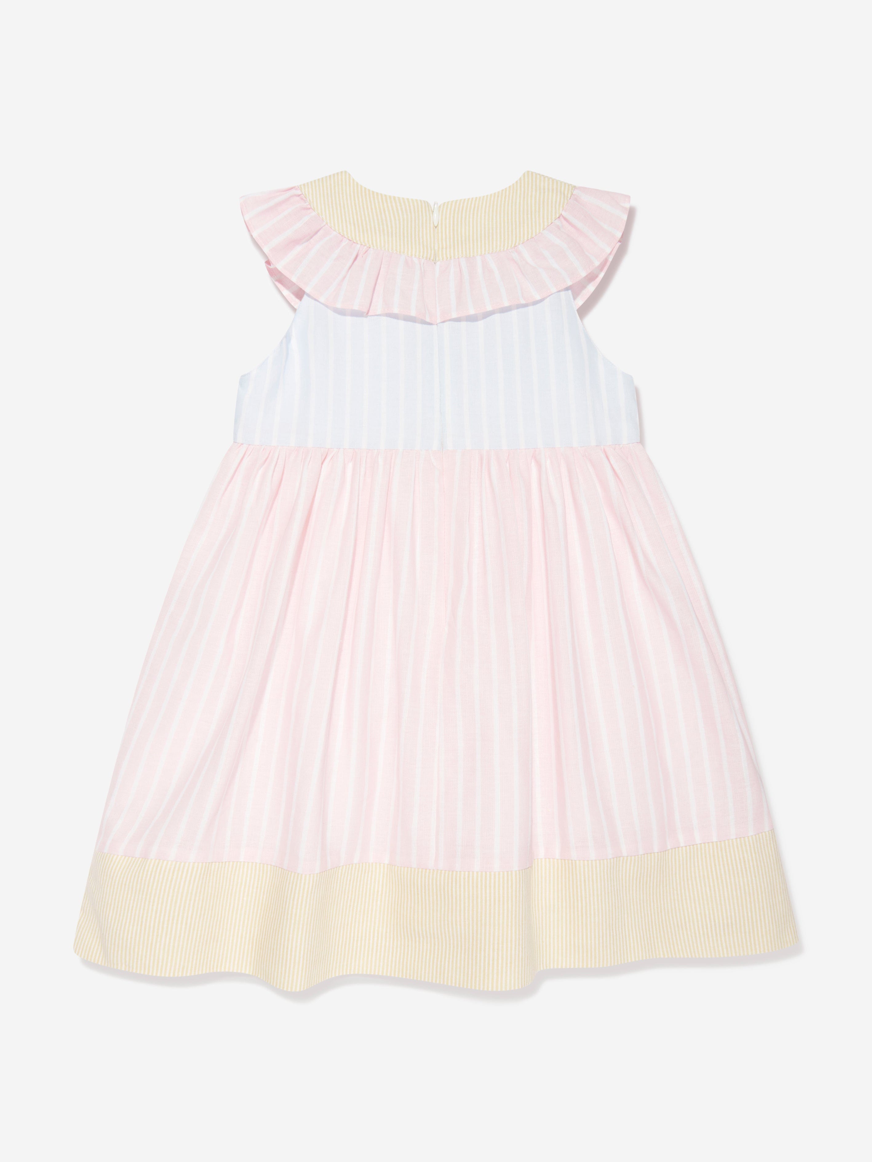 Patachou Girls Striped Dress in Pink