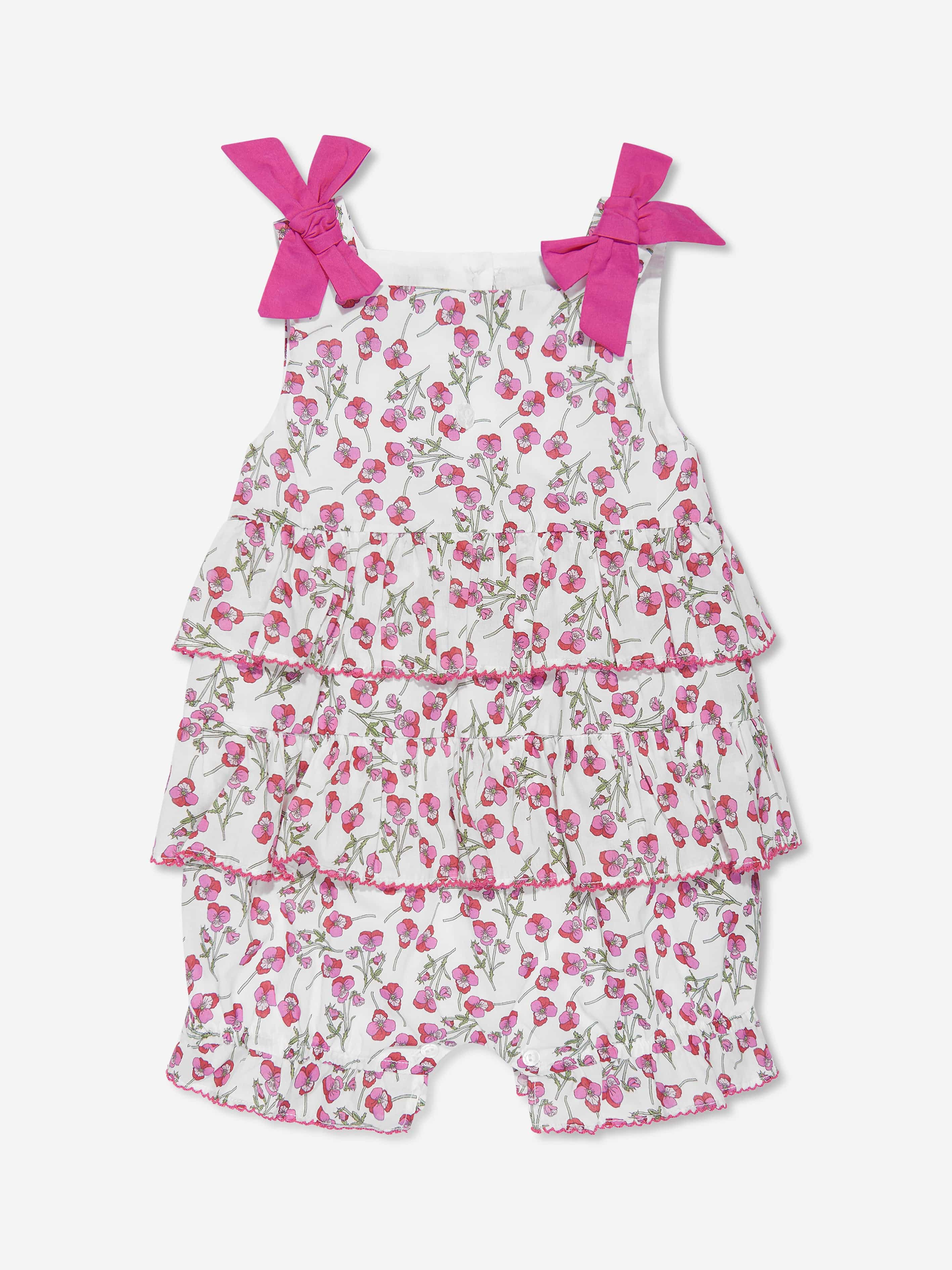 Patachou Baby Girls Spring Liberty Floral Romper in Pink