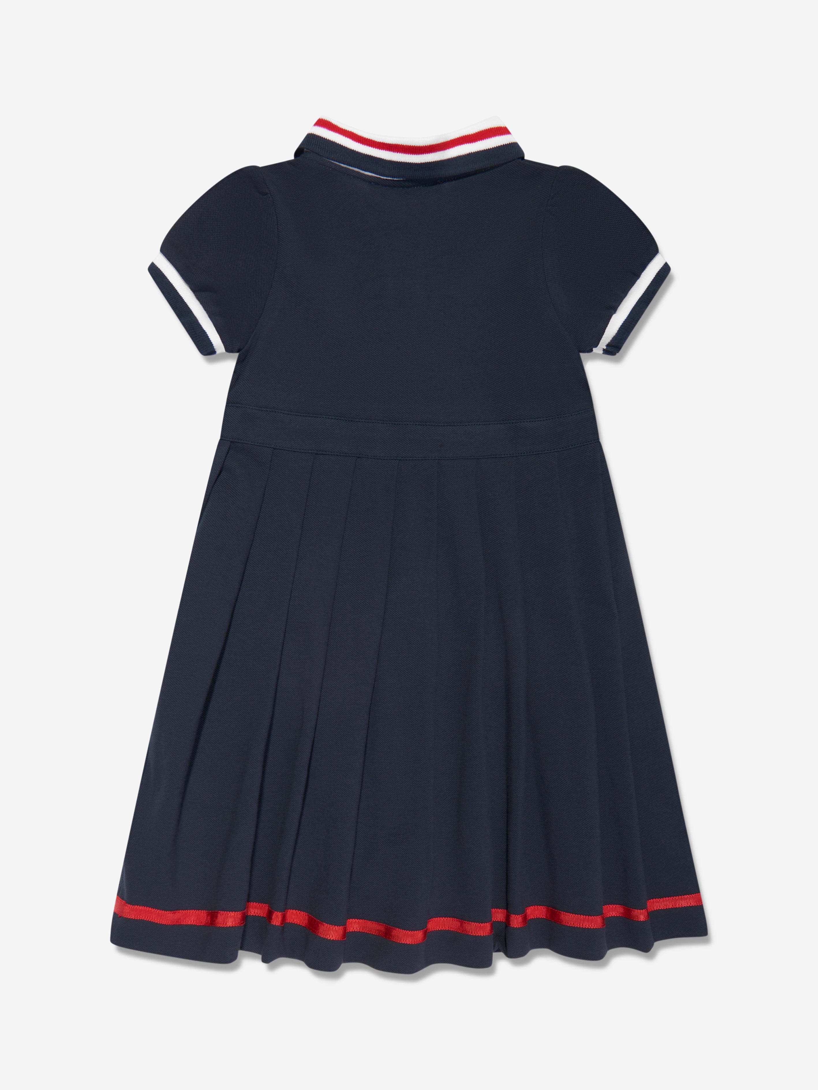 Patachou Girls Pleated Polo Dress in Navy