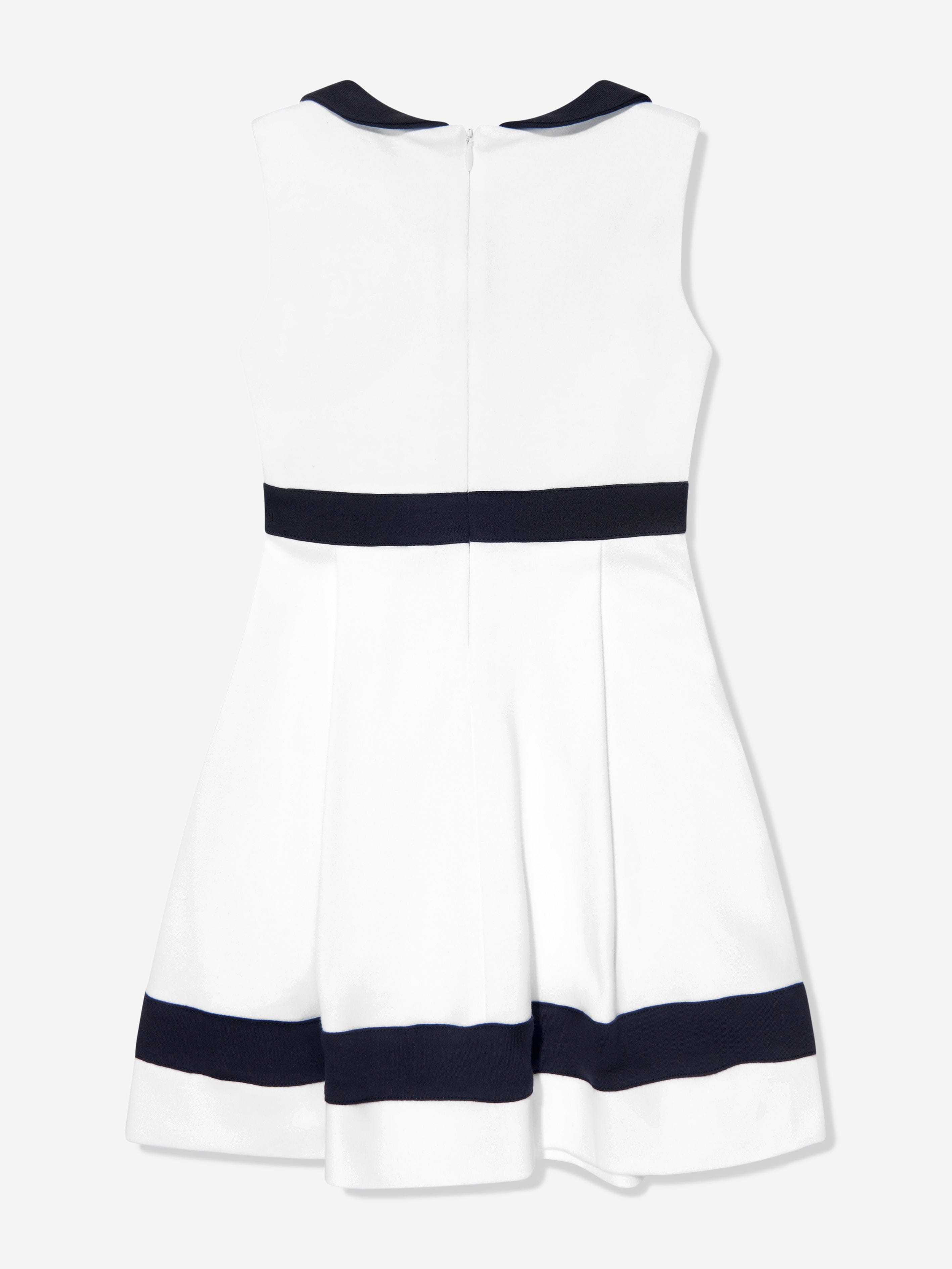 Patachou Girls Sleeveless Bow Dress in White