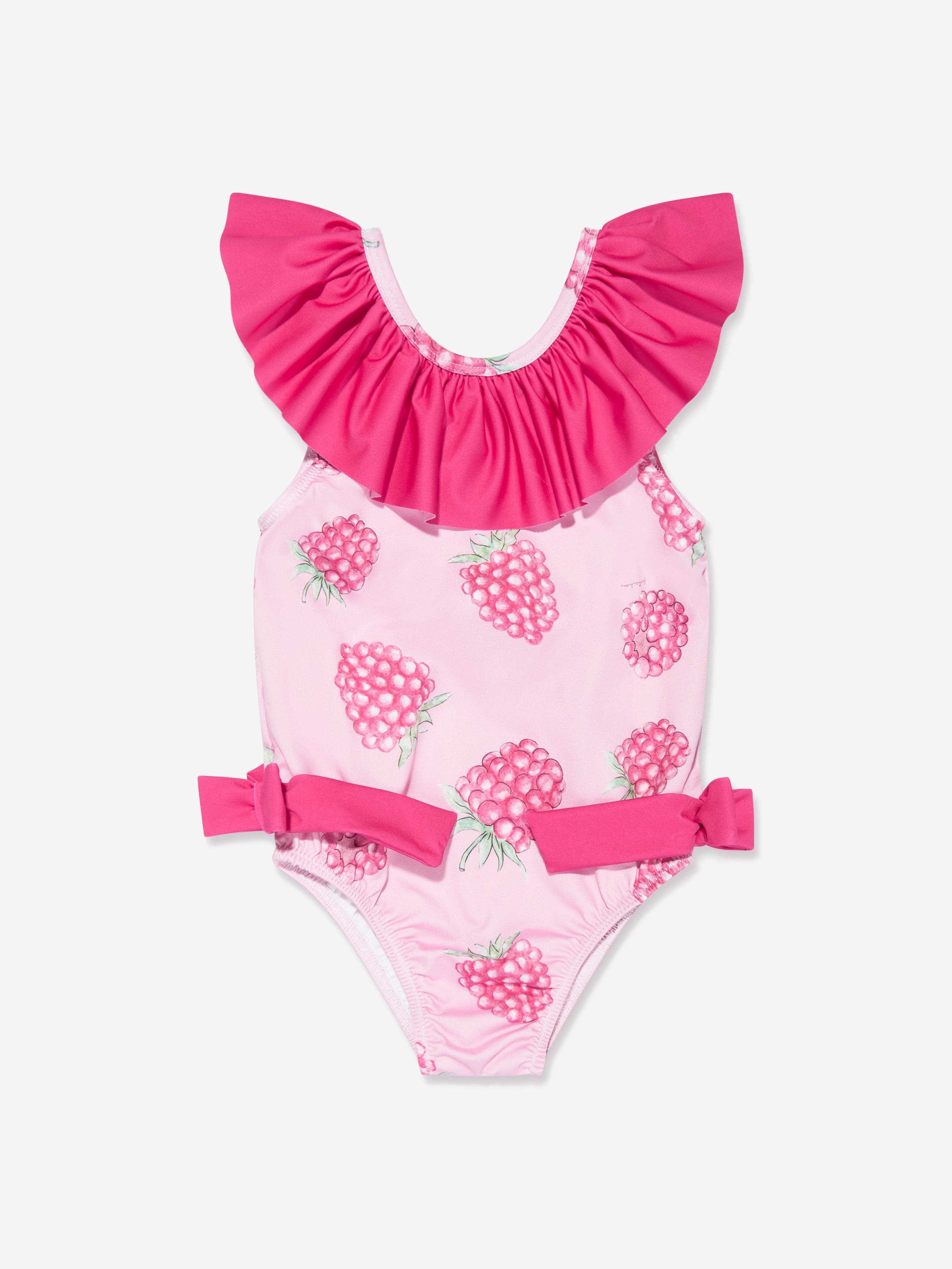 Patachou Girls Raspberry Print Swimsuit in Pink