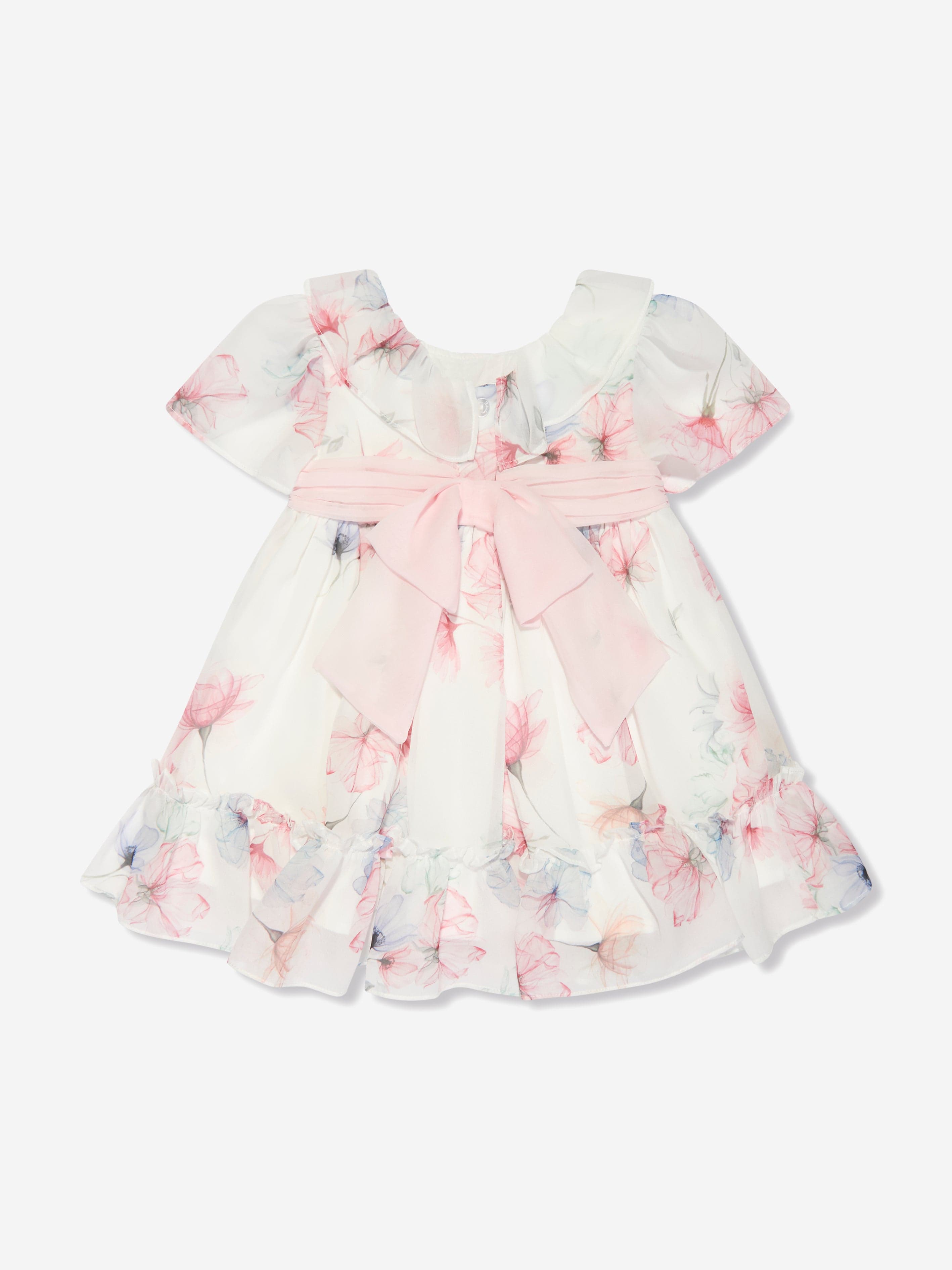 Patachou Girls Floral Print Dress in White