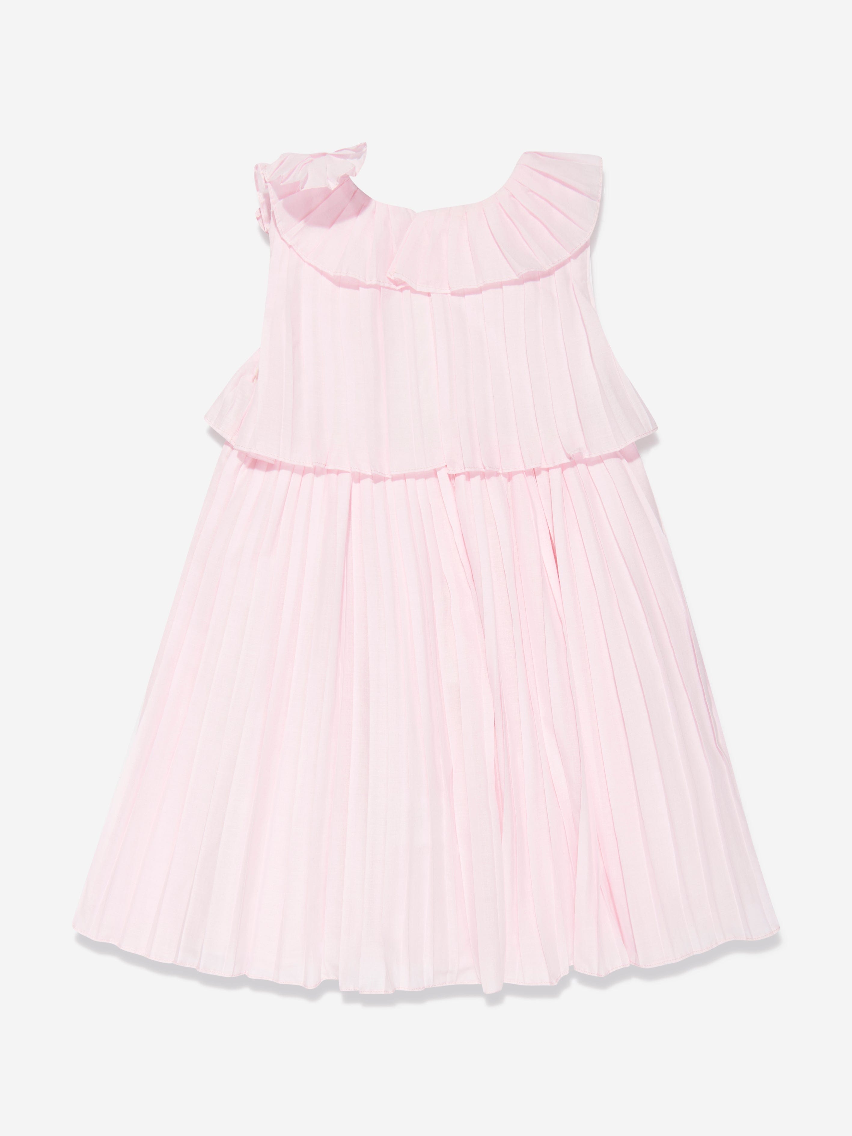 Patachou Girls Sleeveless Pleated Dress in Pink