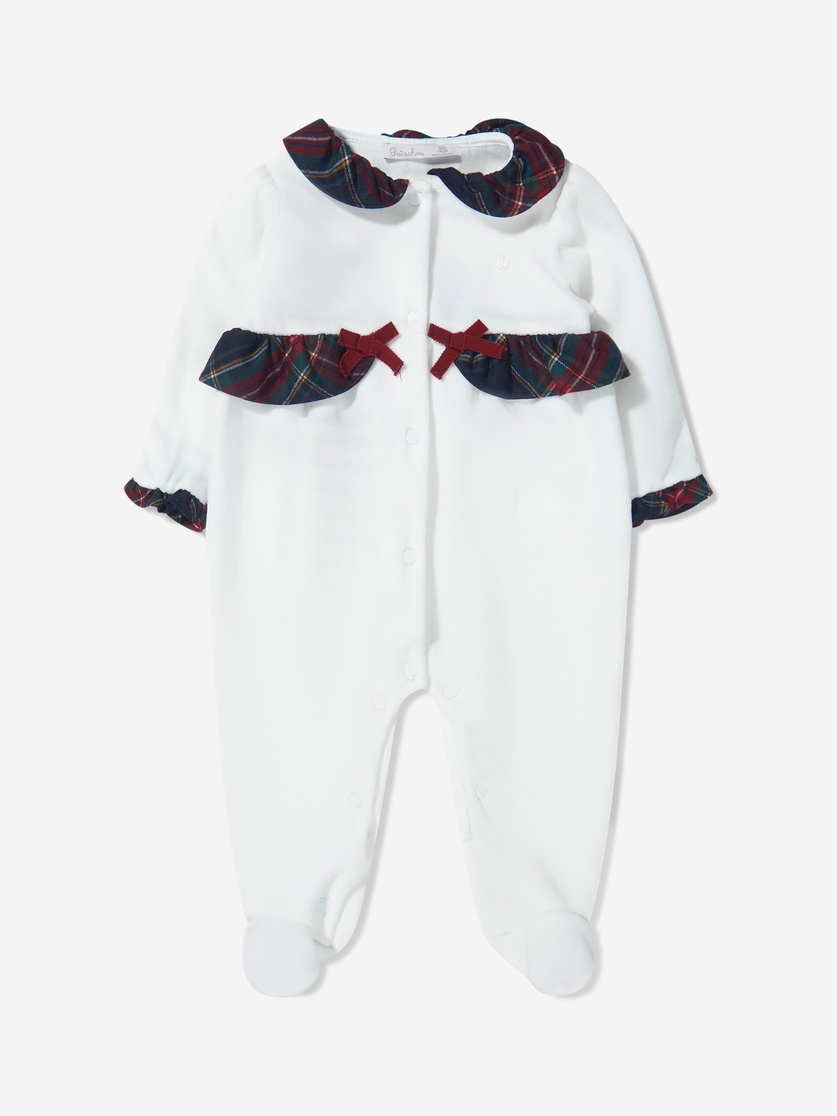 Patachou Baby Girls Tartan Trim Babygrow