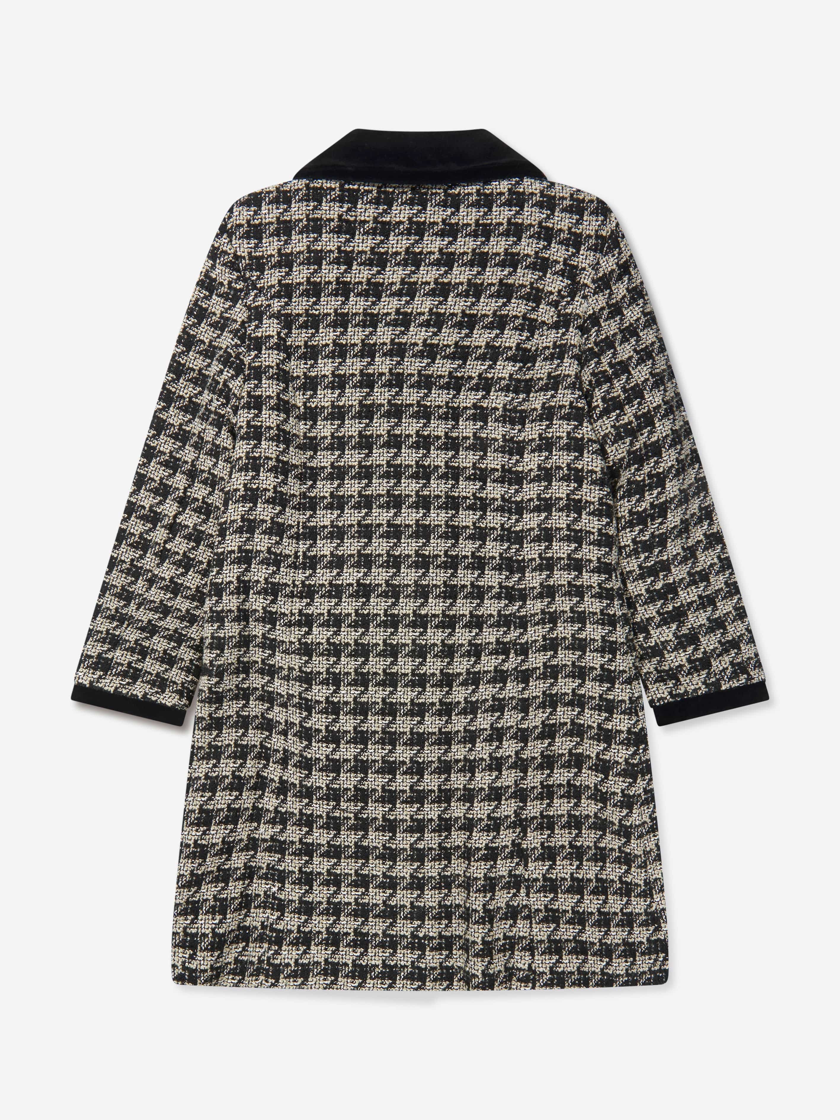 Patachou Girls Tweed Houndstooth Coat