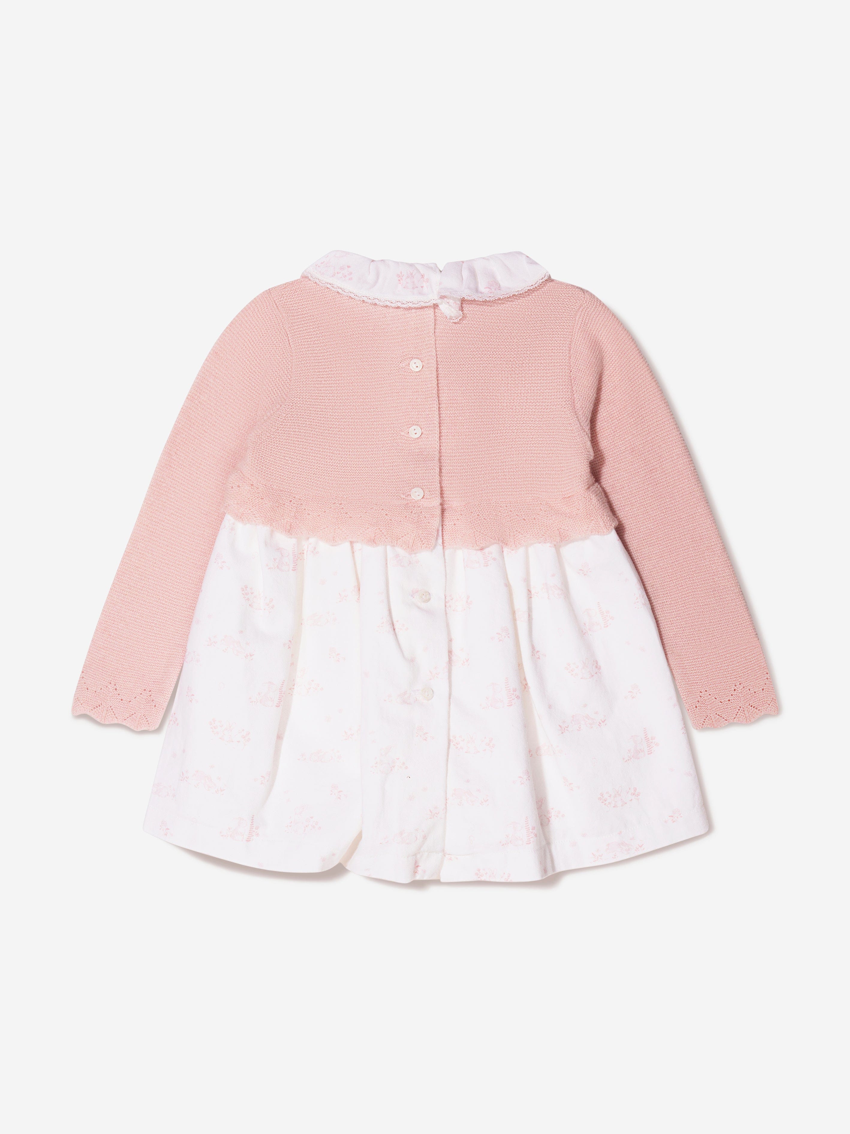 Patachou Baby Girls Long Sleeve Rabbit Dress