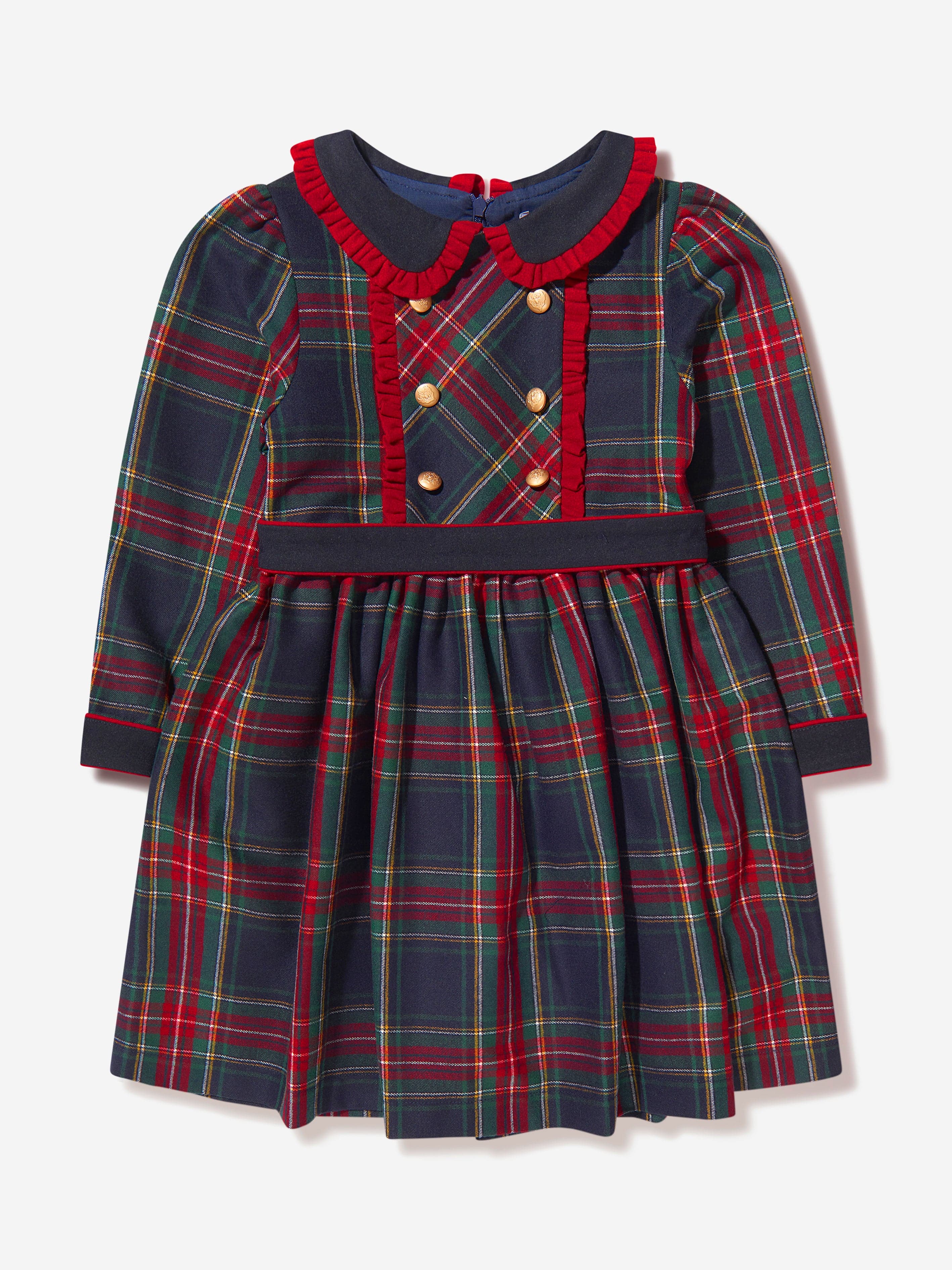 Patachou Girls Tartan Long Sleeve Dress