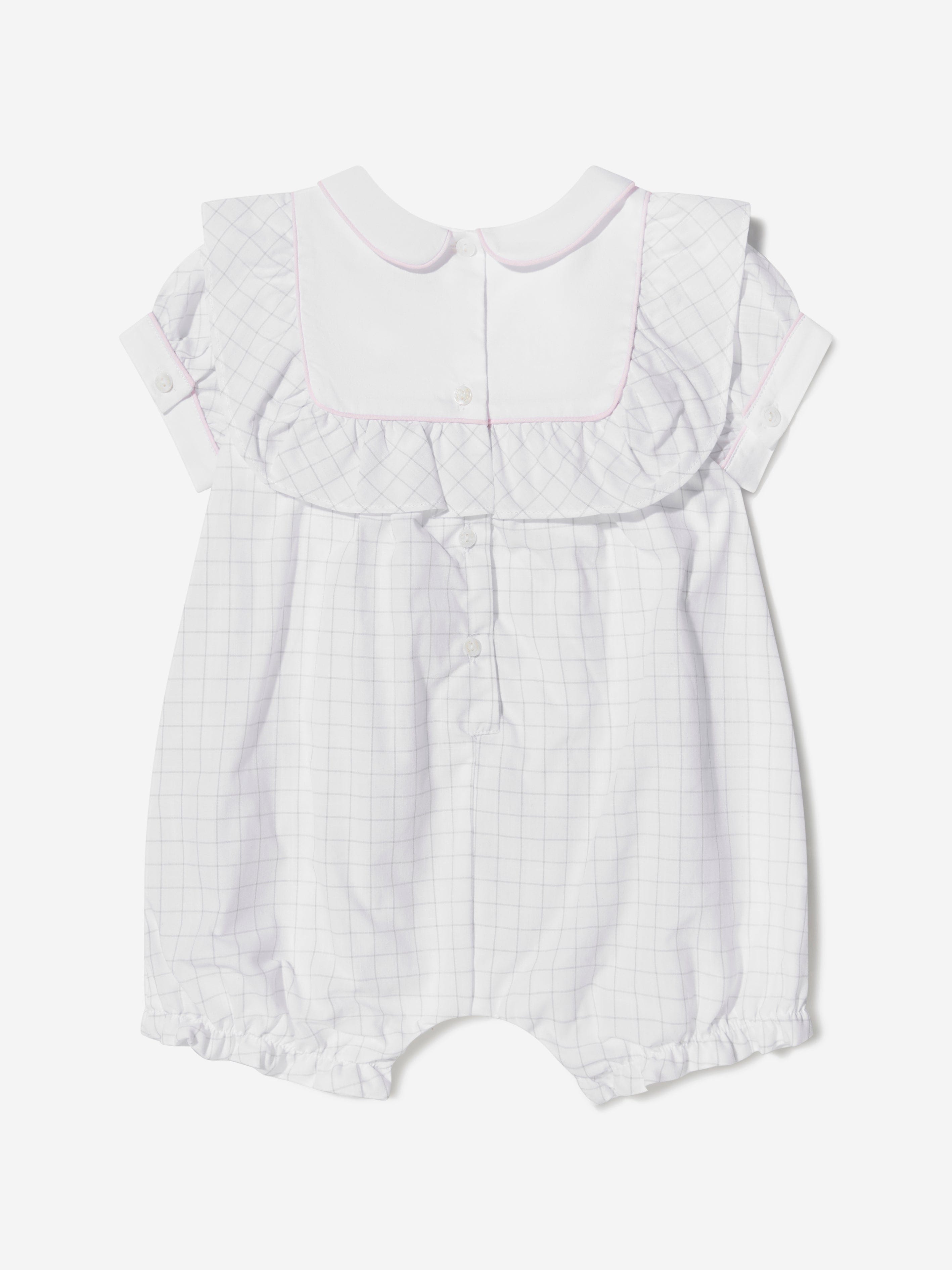 Patachou Baby Girls Cotton Check Bow Romper