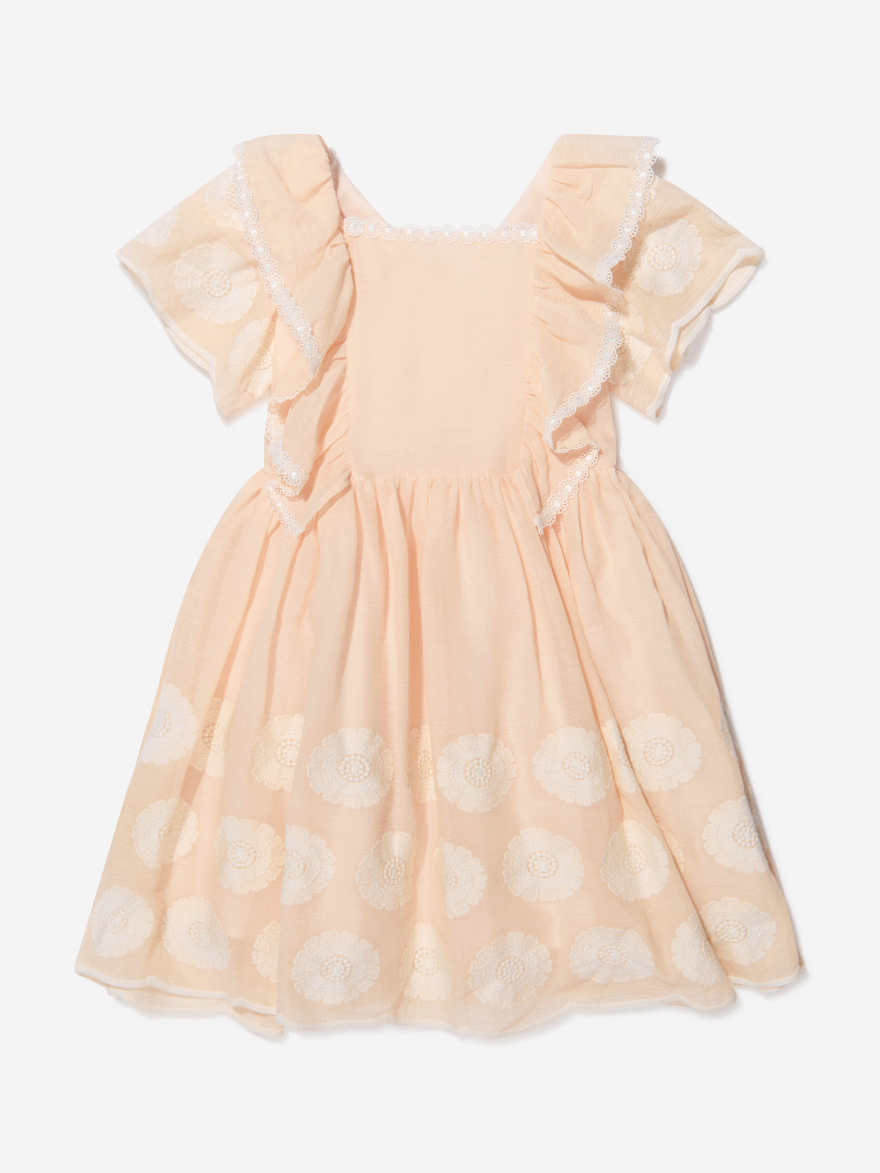 Patachou Girls Cotton Embroidered Dress