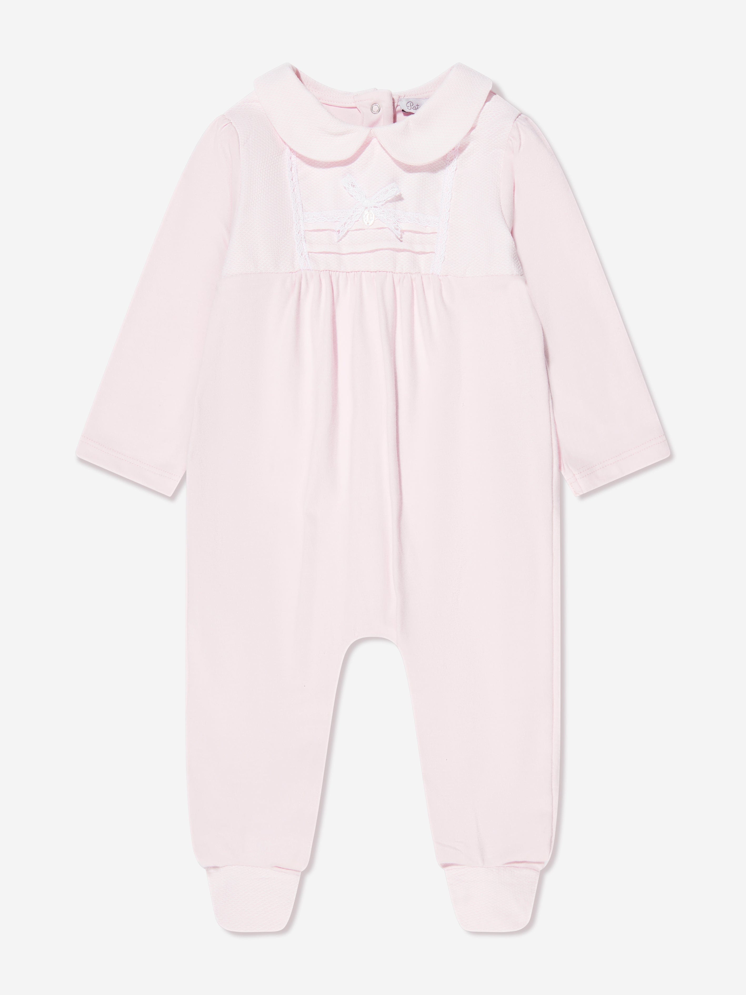 Patachou Baby Girls Bow Applique Babygrow in Pink