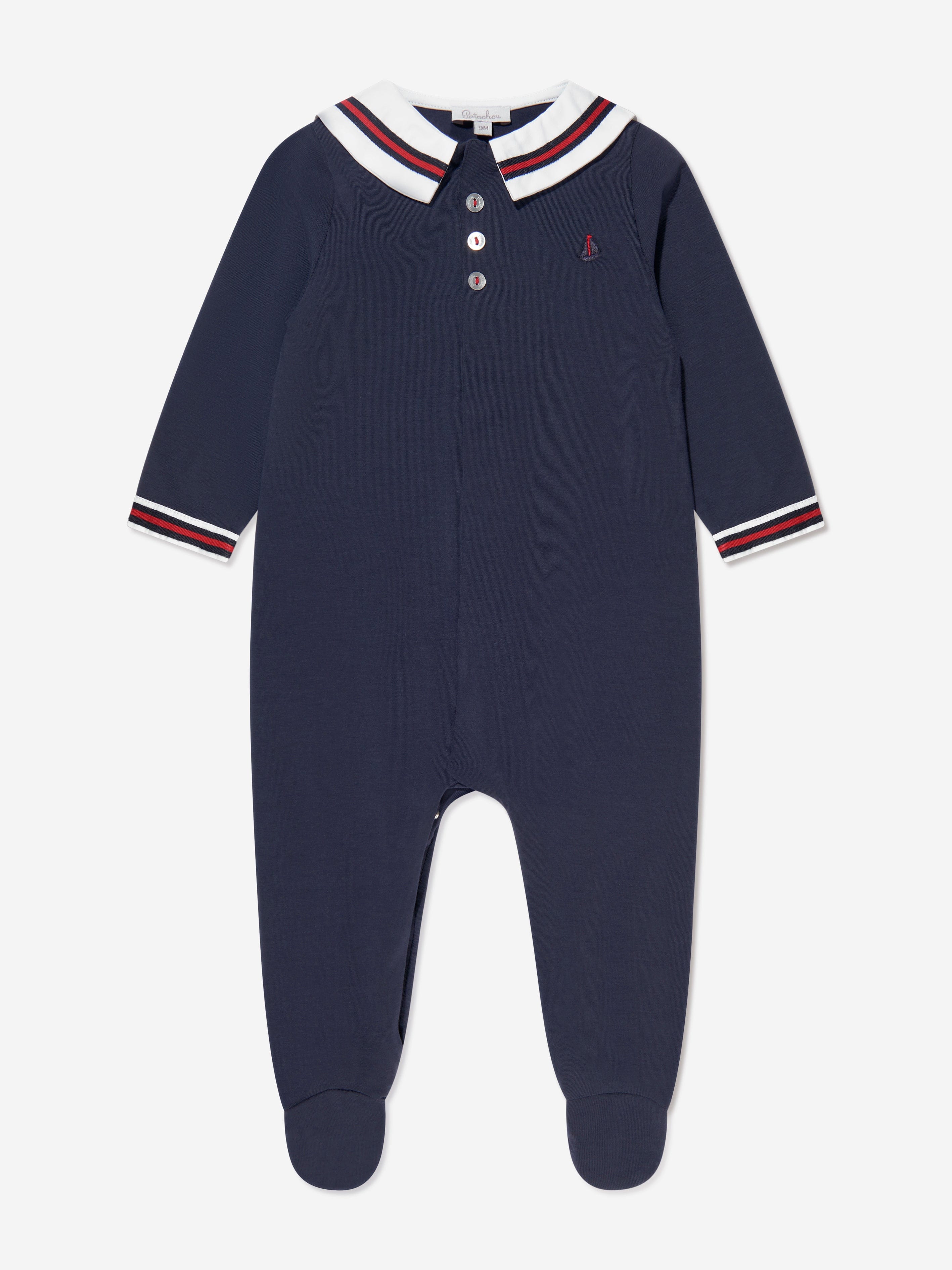 Patachou Baby Boys Branded Babygrow in Navy