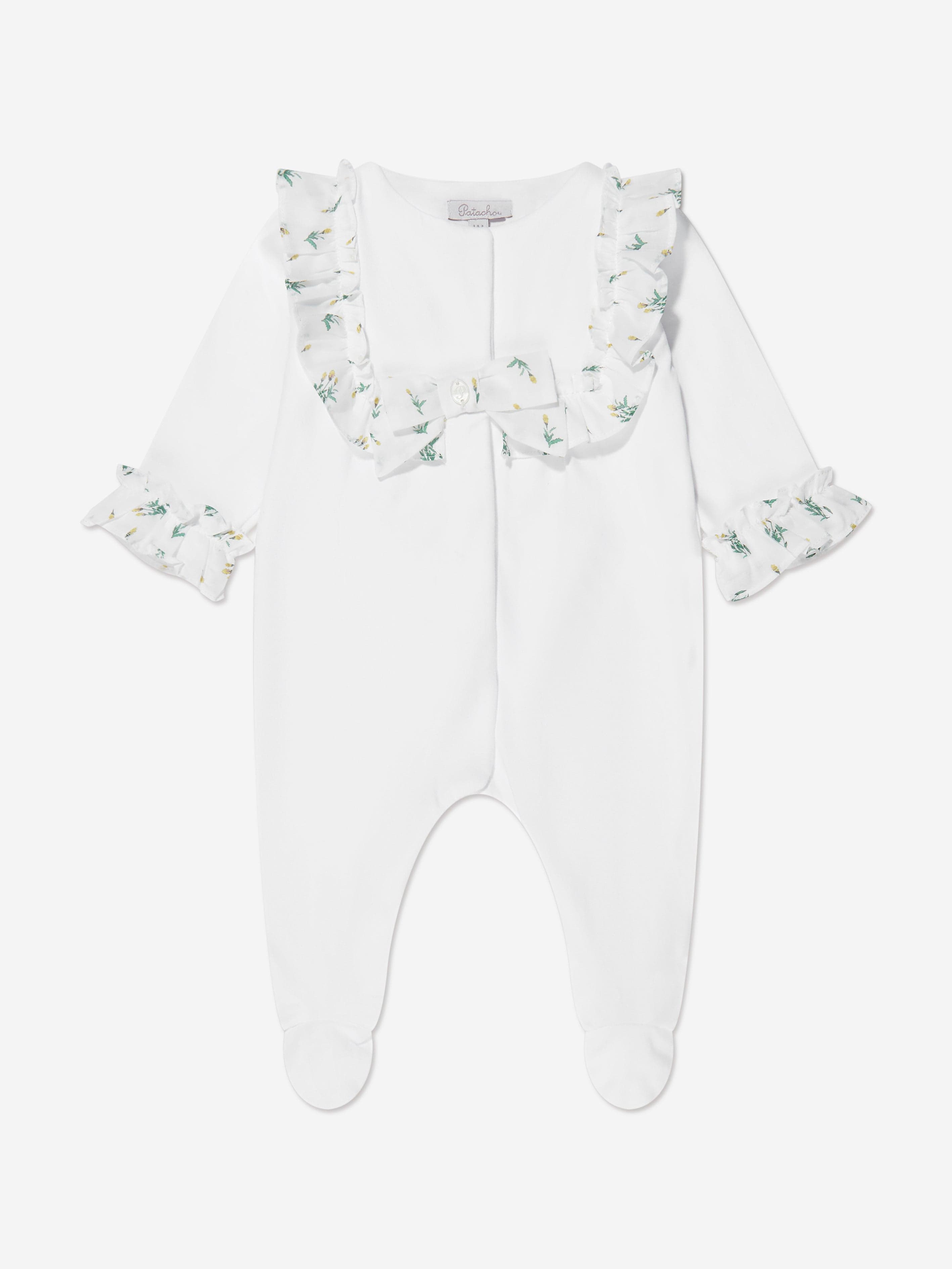 Patachou Baby Girls Frilly Bow Babygrow in Ivory