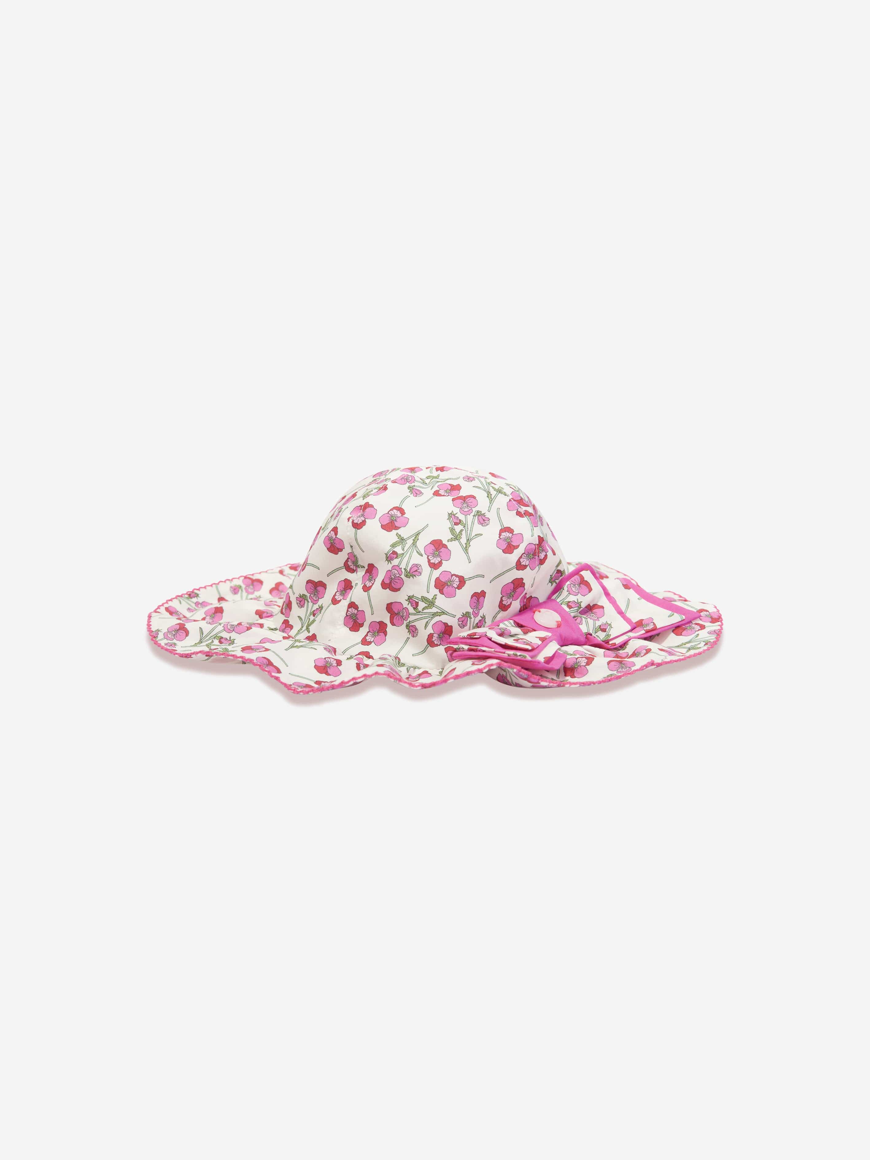 Patachou Girls Spring Liberty Floral Hat in Pink