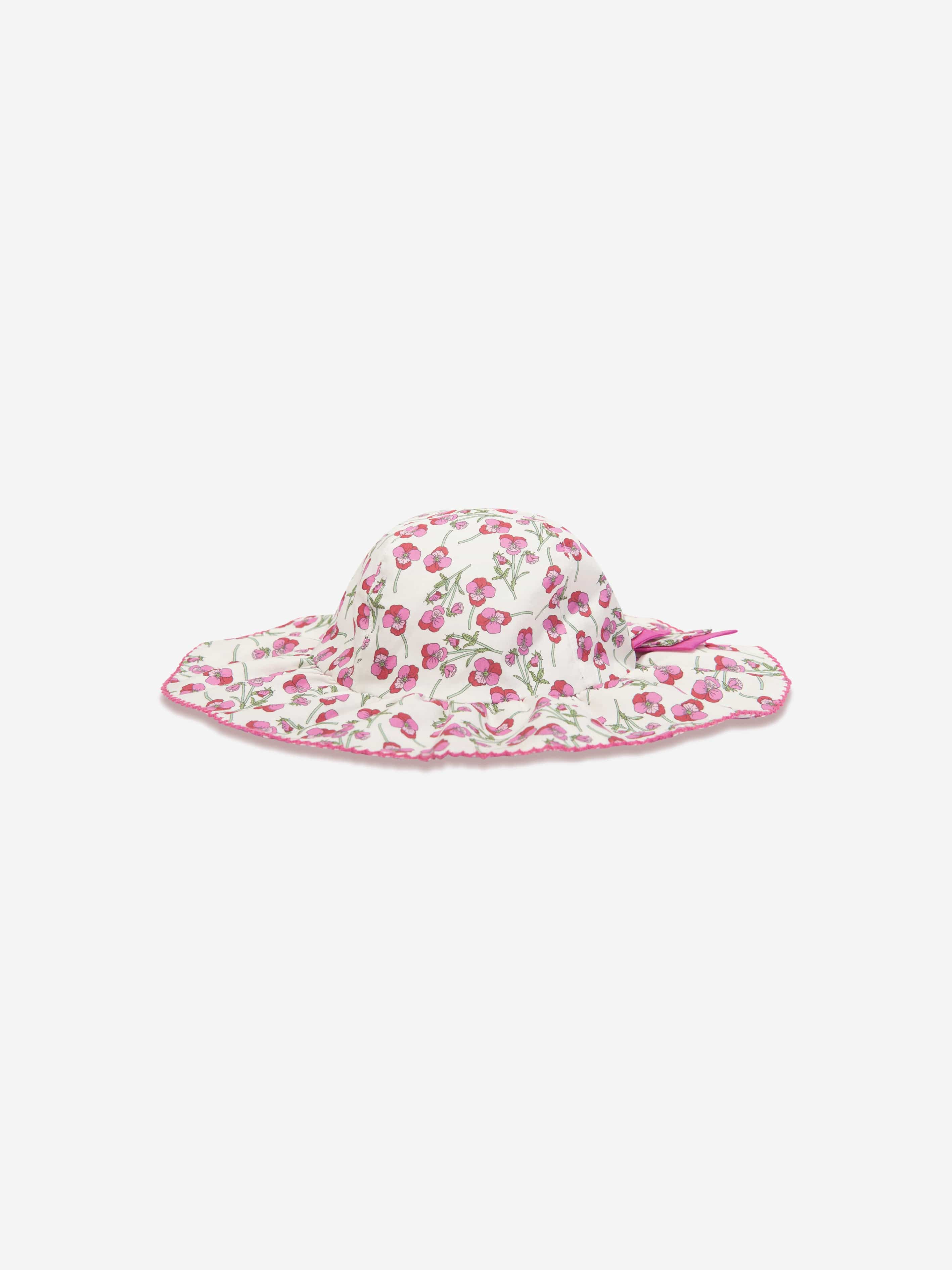 Patachou Girls Spring Liberty Floral Hat in Pink