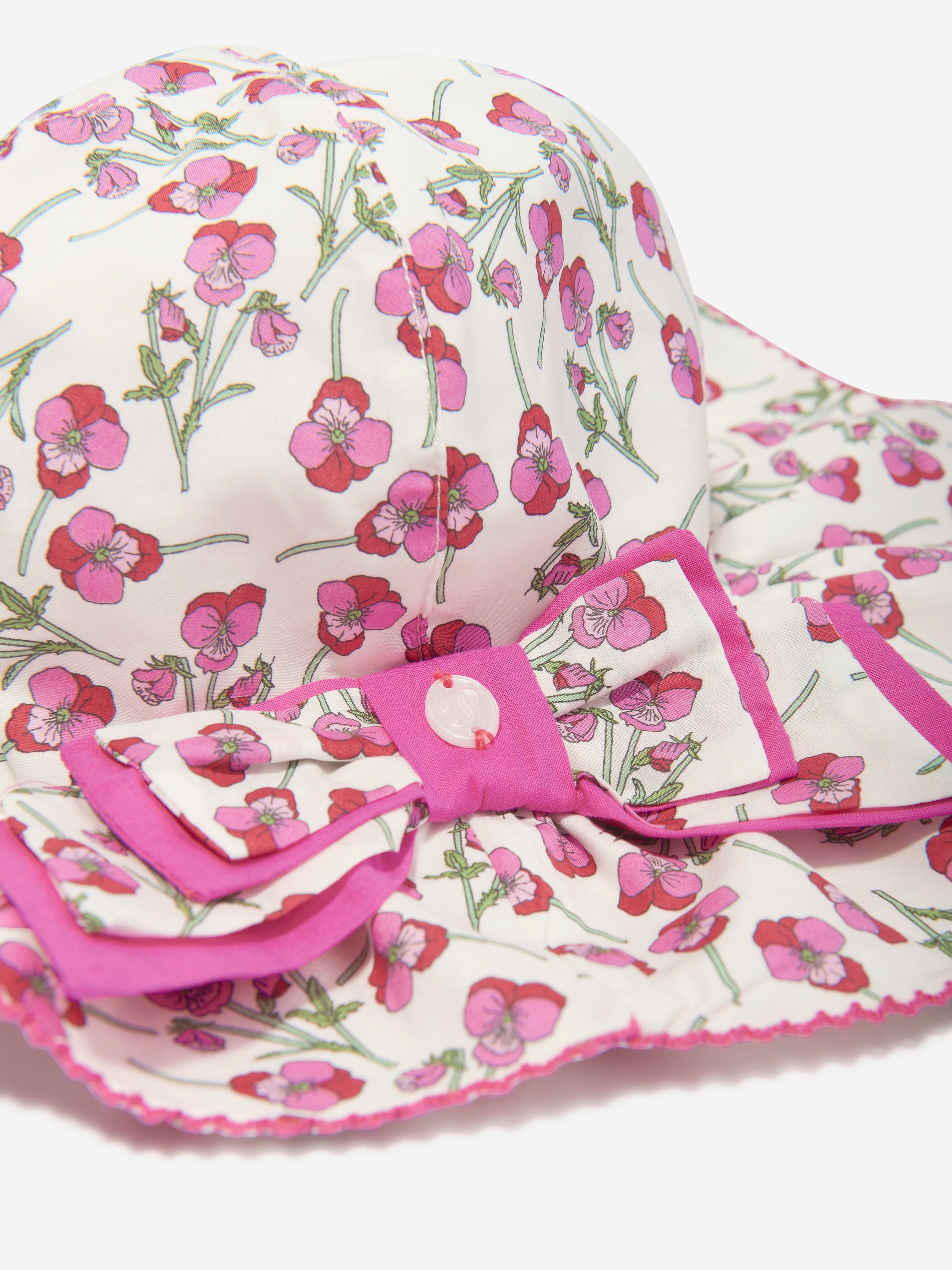 Patachou Girls Spring Liberty Floral Hat in Pink