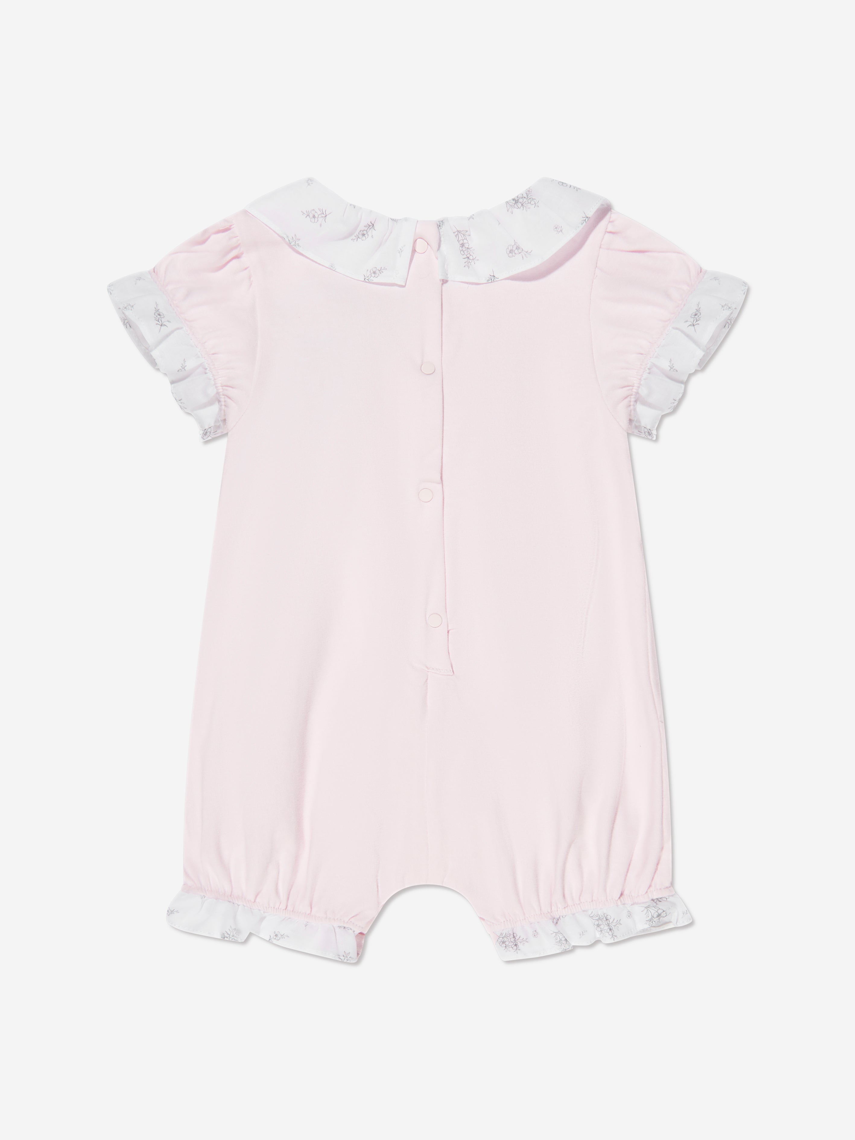 Patachou Baby Girls Frilly Bow Romper in Pink