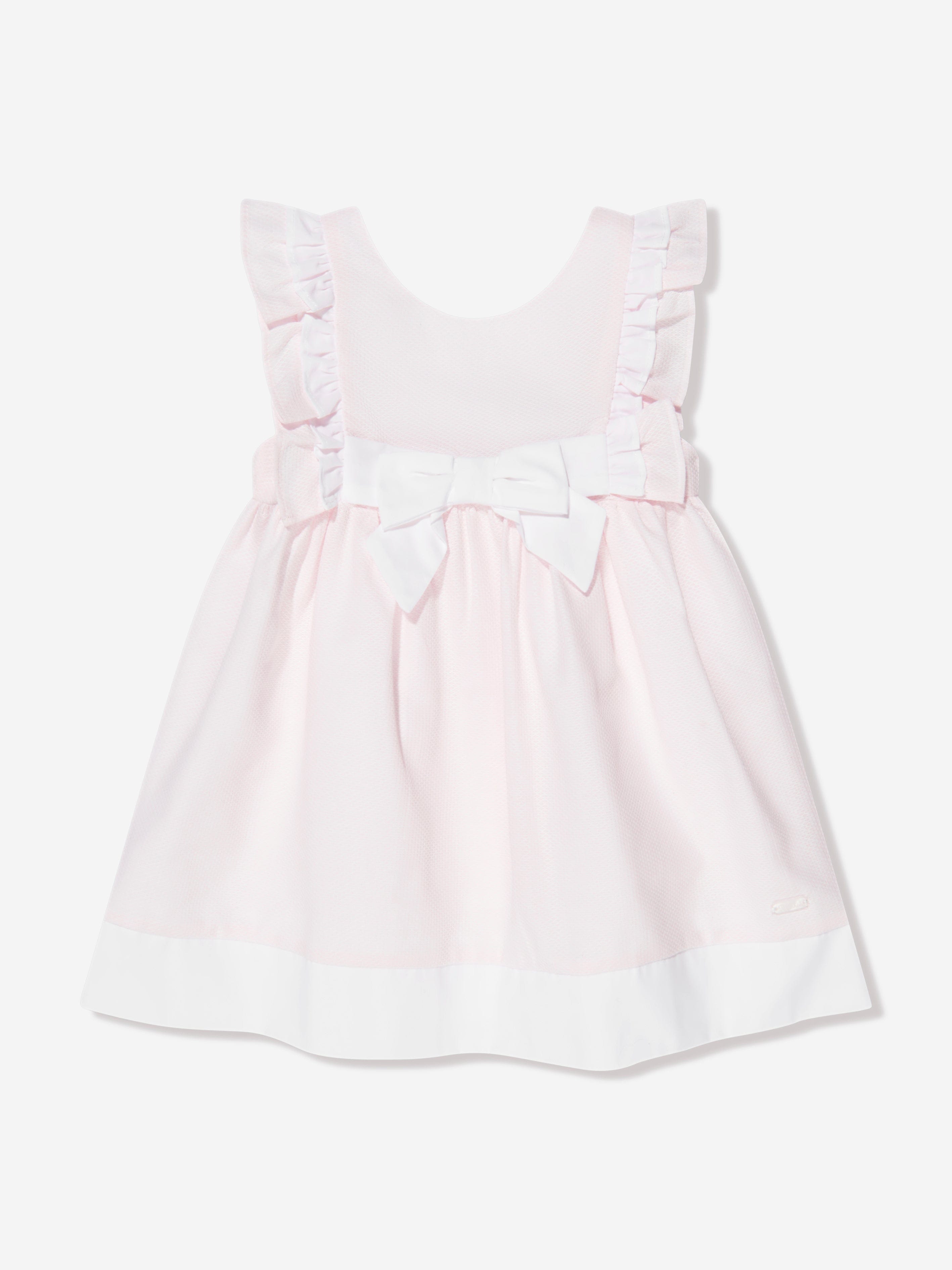 Patachou Baby Girls Frilly Bow Dress in Pink