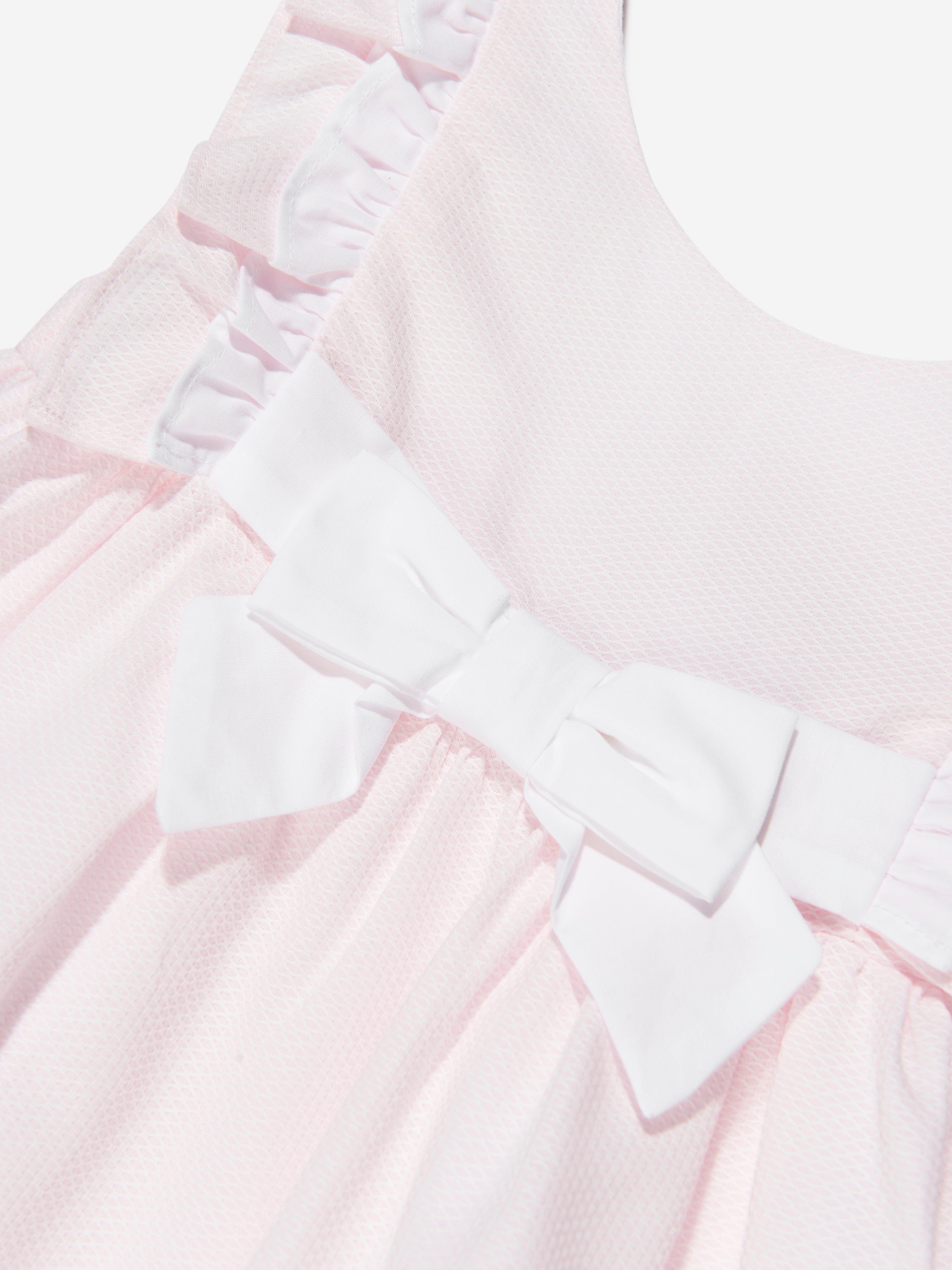 Patachou Baby Girls Frilly Bow Dress in Pink