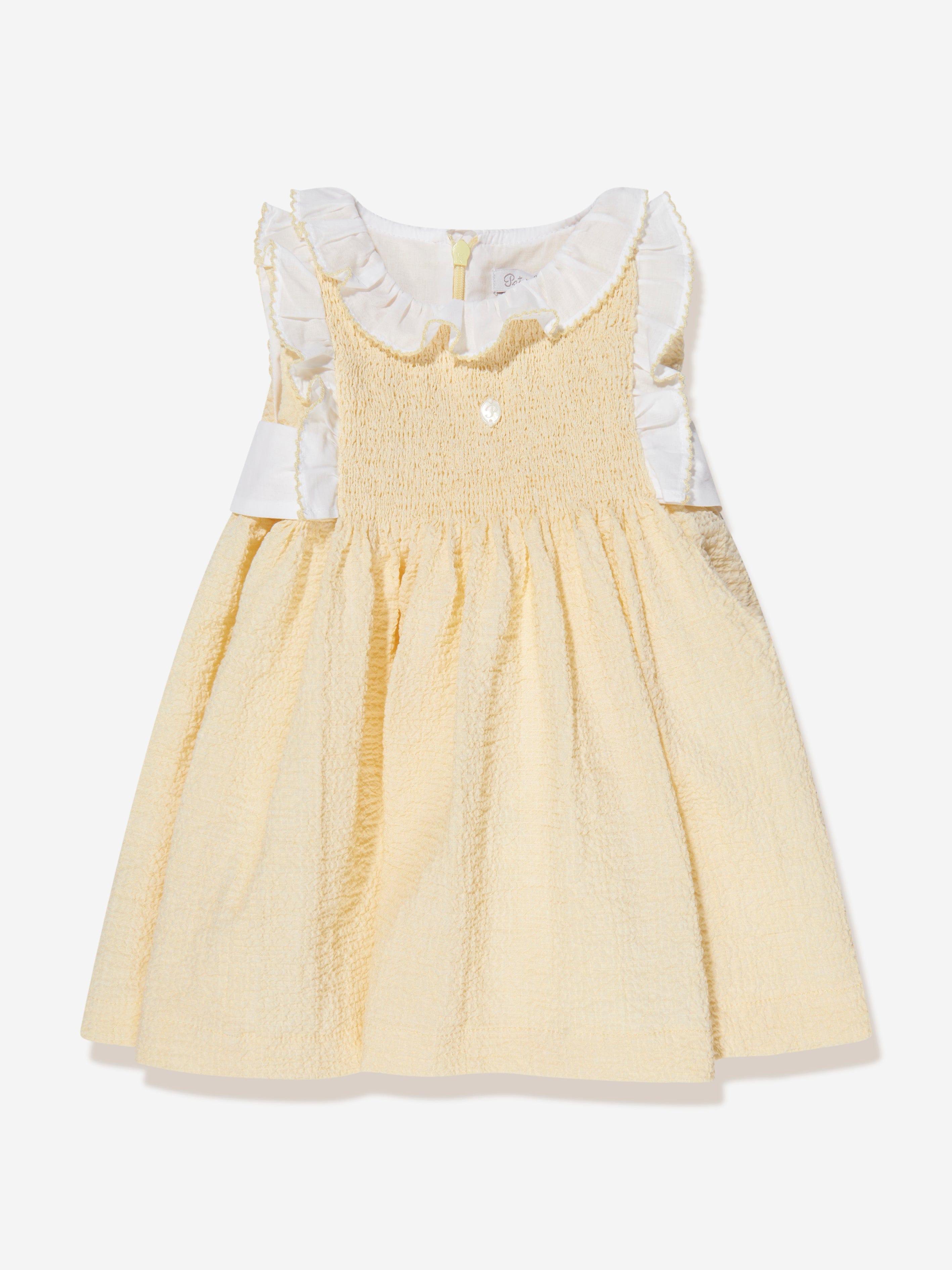 Patachou Girls Sleeveless Frilly Dress in Yellow