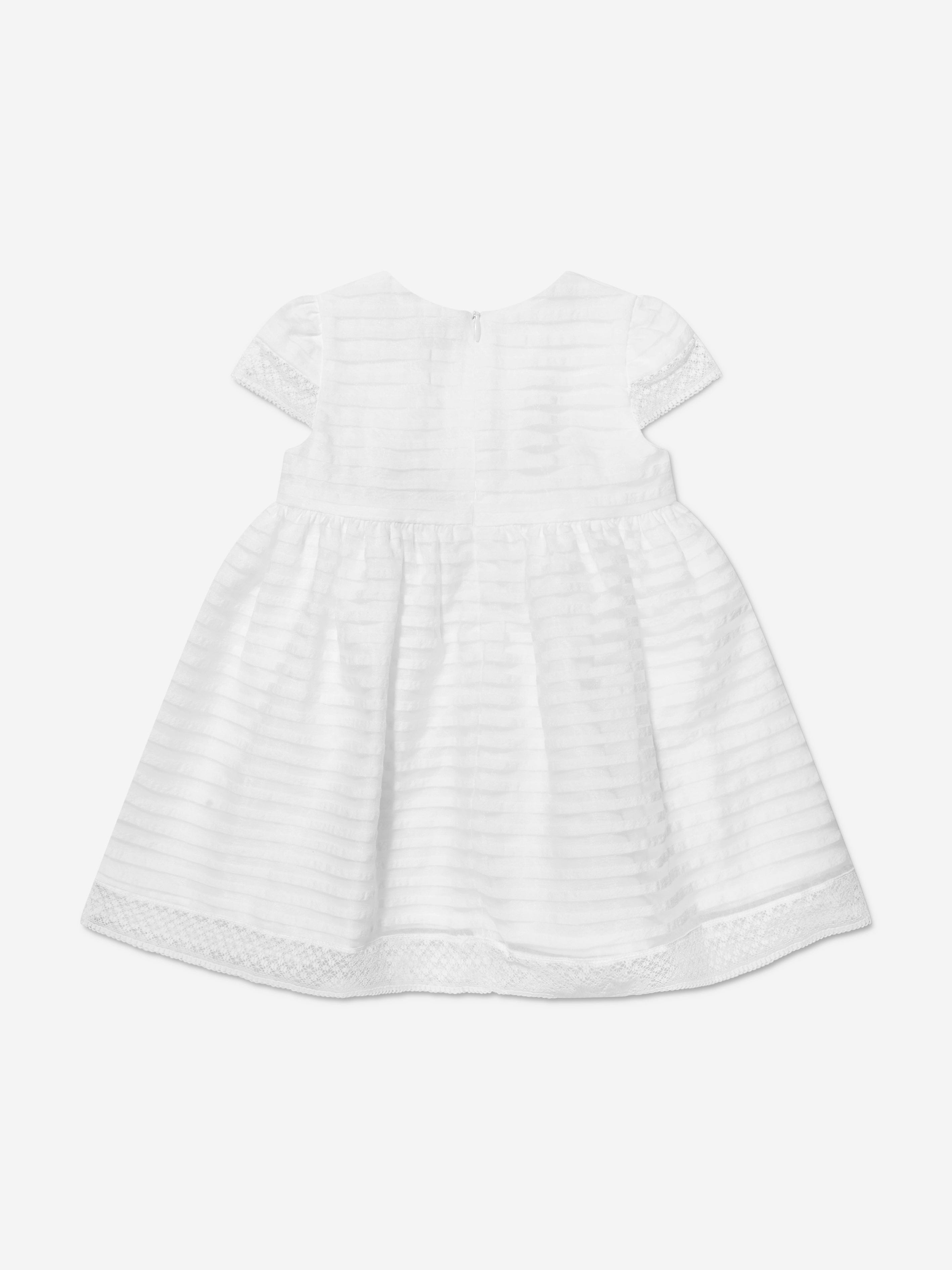 Patachou Girls Striped Dress in White