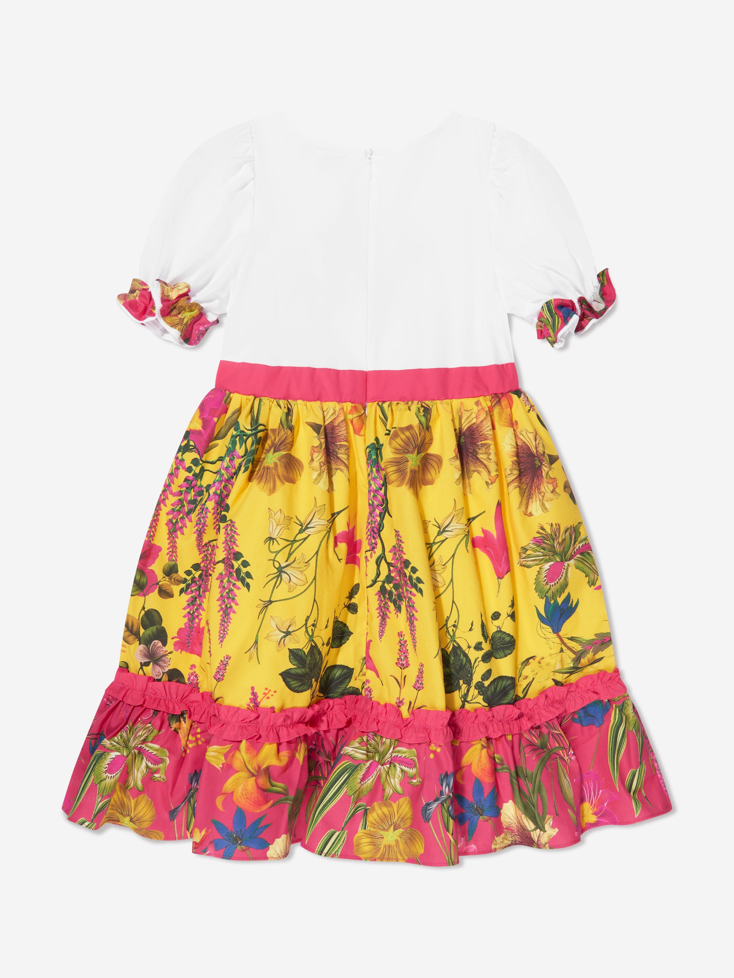 Patachou Girls Botanical T-Shirt Dress in Yellow