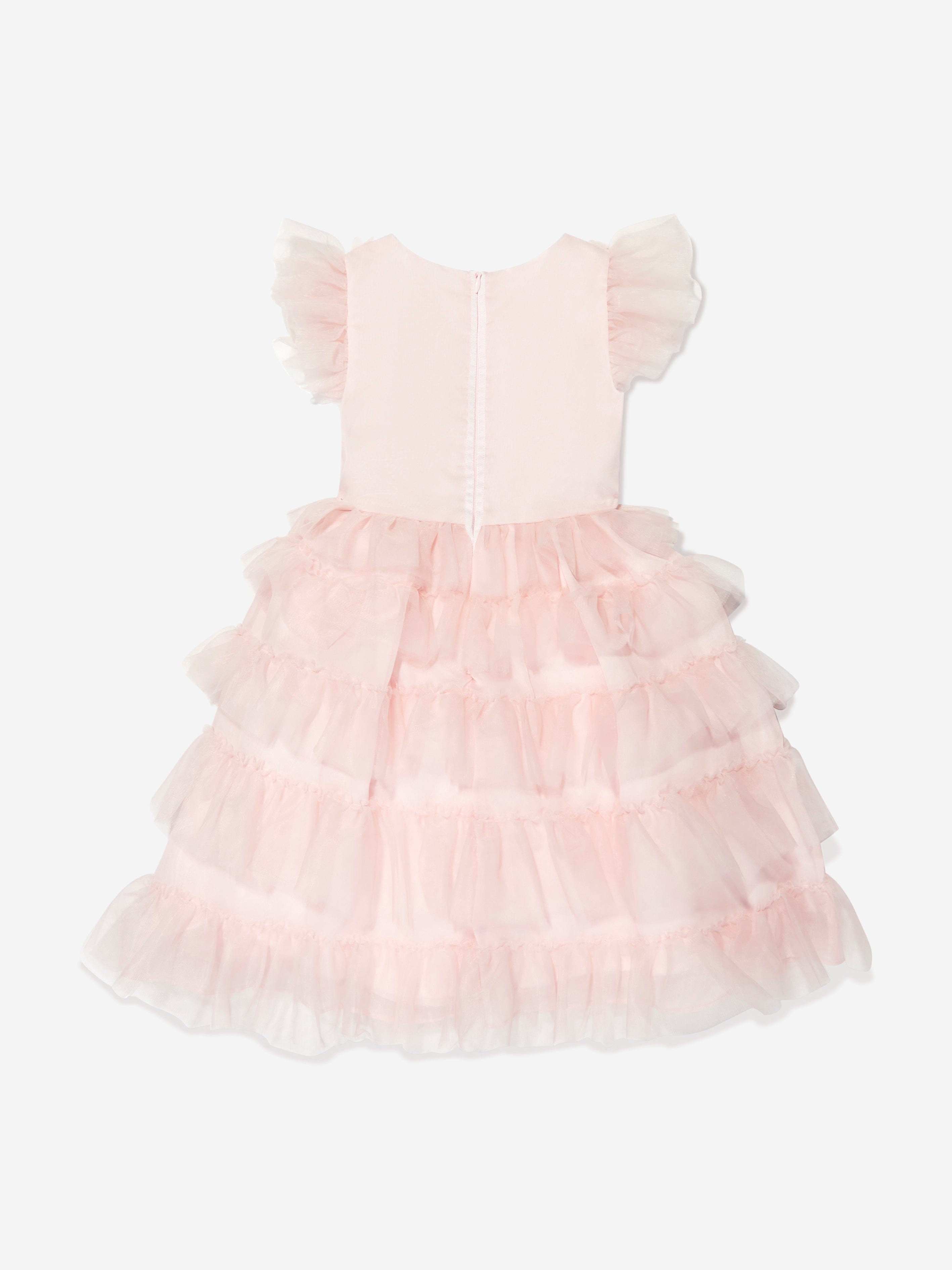 Patachou Girls Frilly Flower Dress in Pink