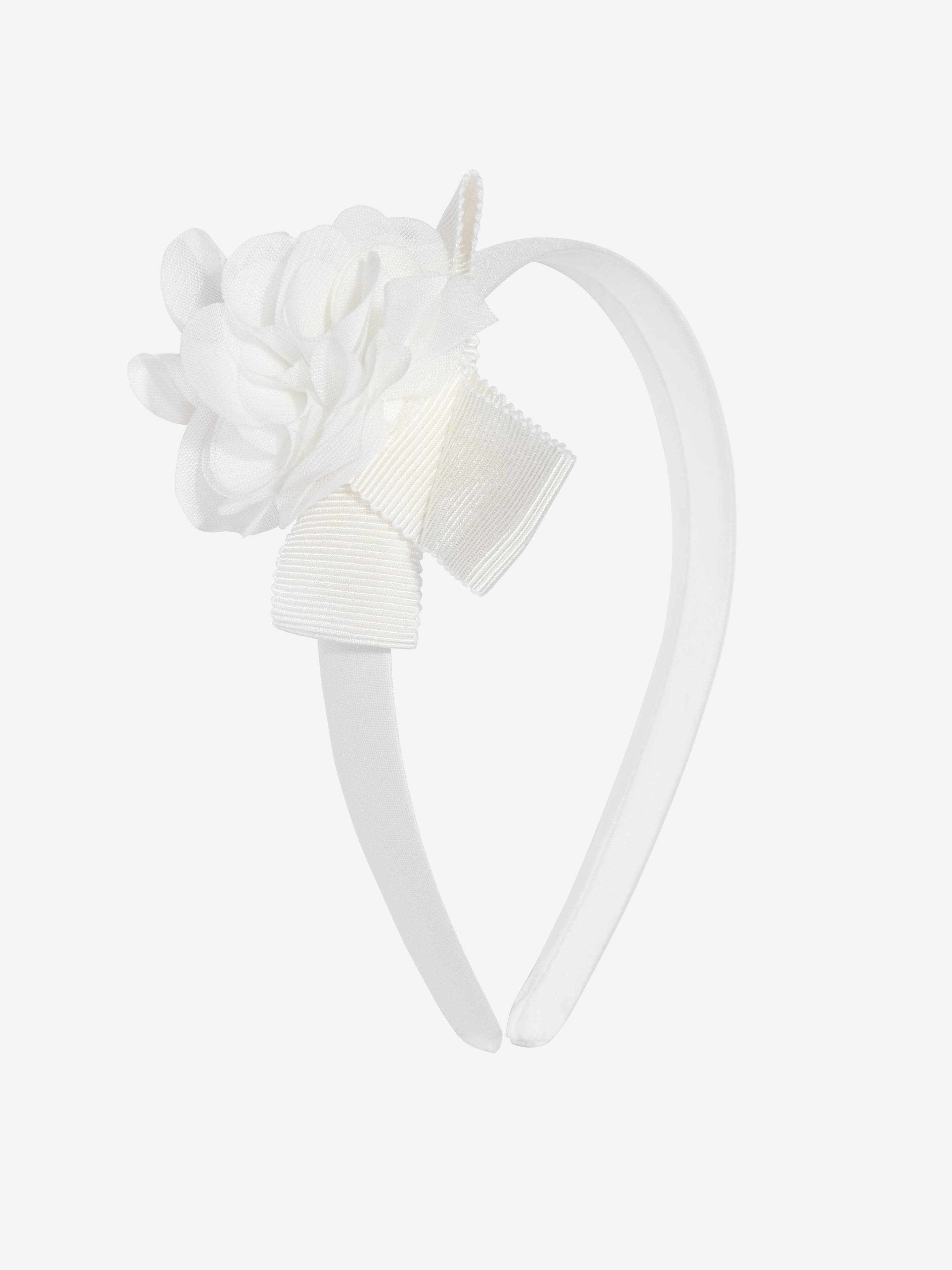 Patachou Girls Flower Headband in Ivory