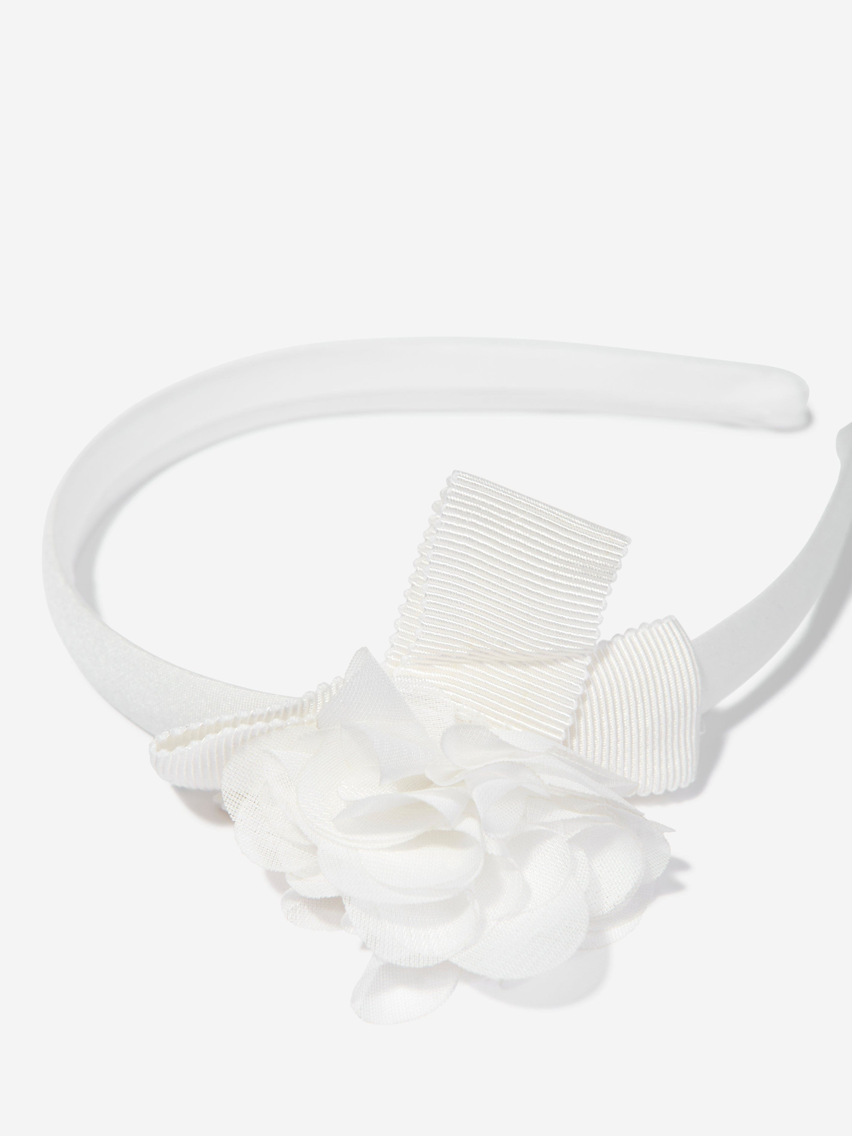 Patachou Girls Flower Headband in Ivory