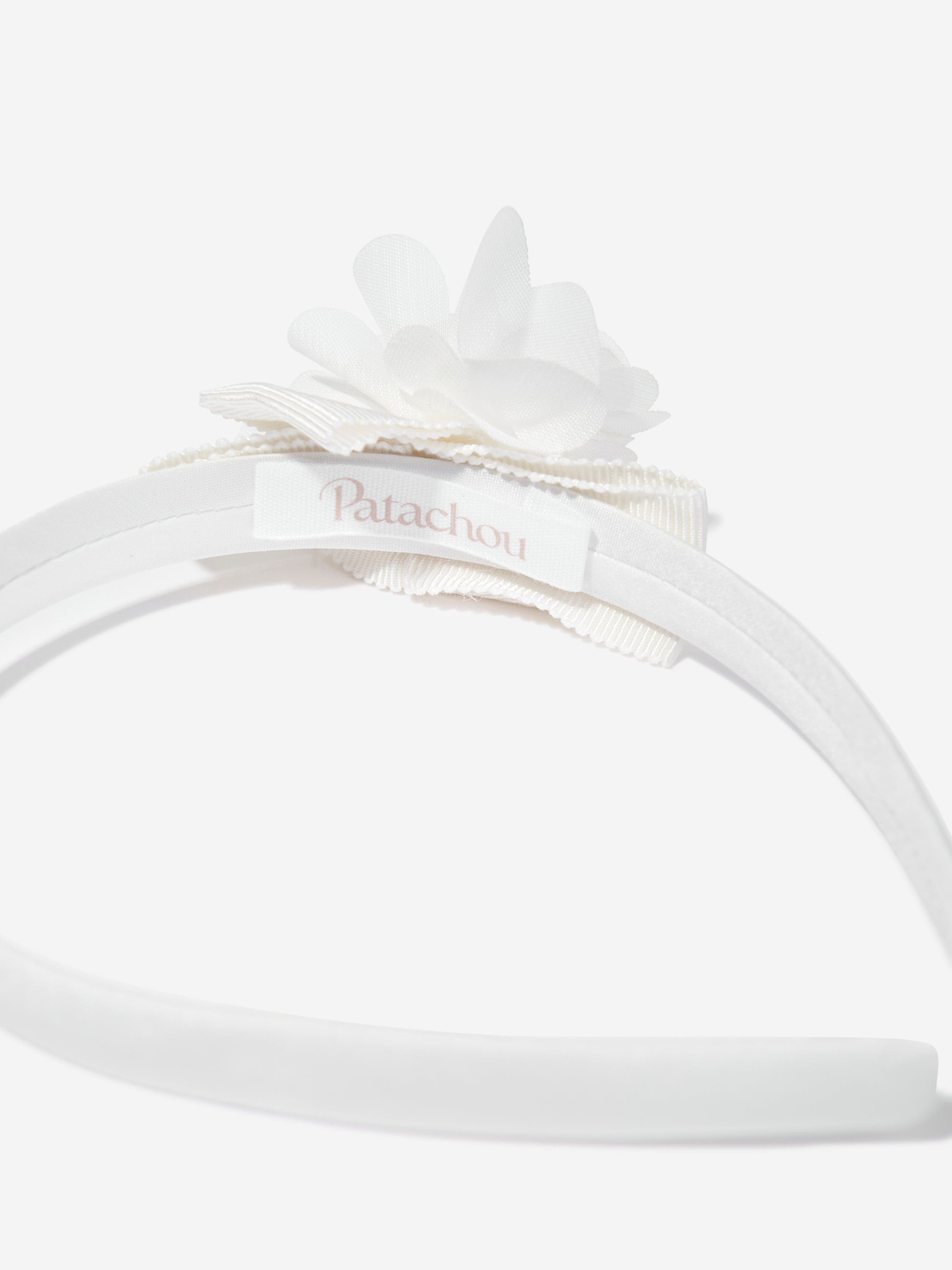 Patachou Girls Flower Headband in Ivory