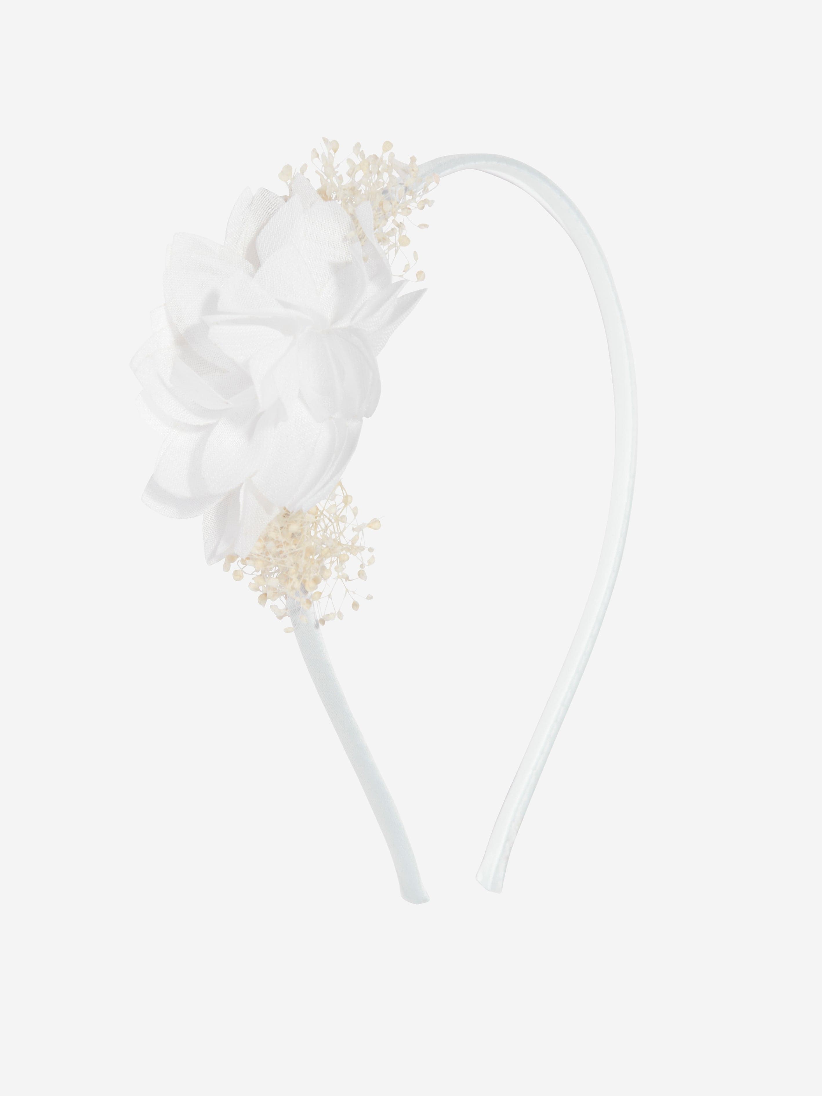 Patachou Girls Flower Headband in Ivory