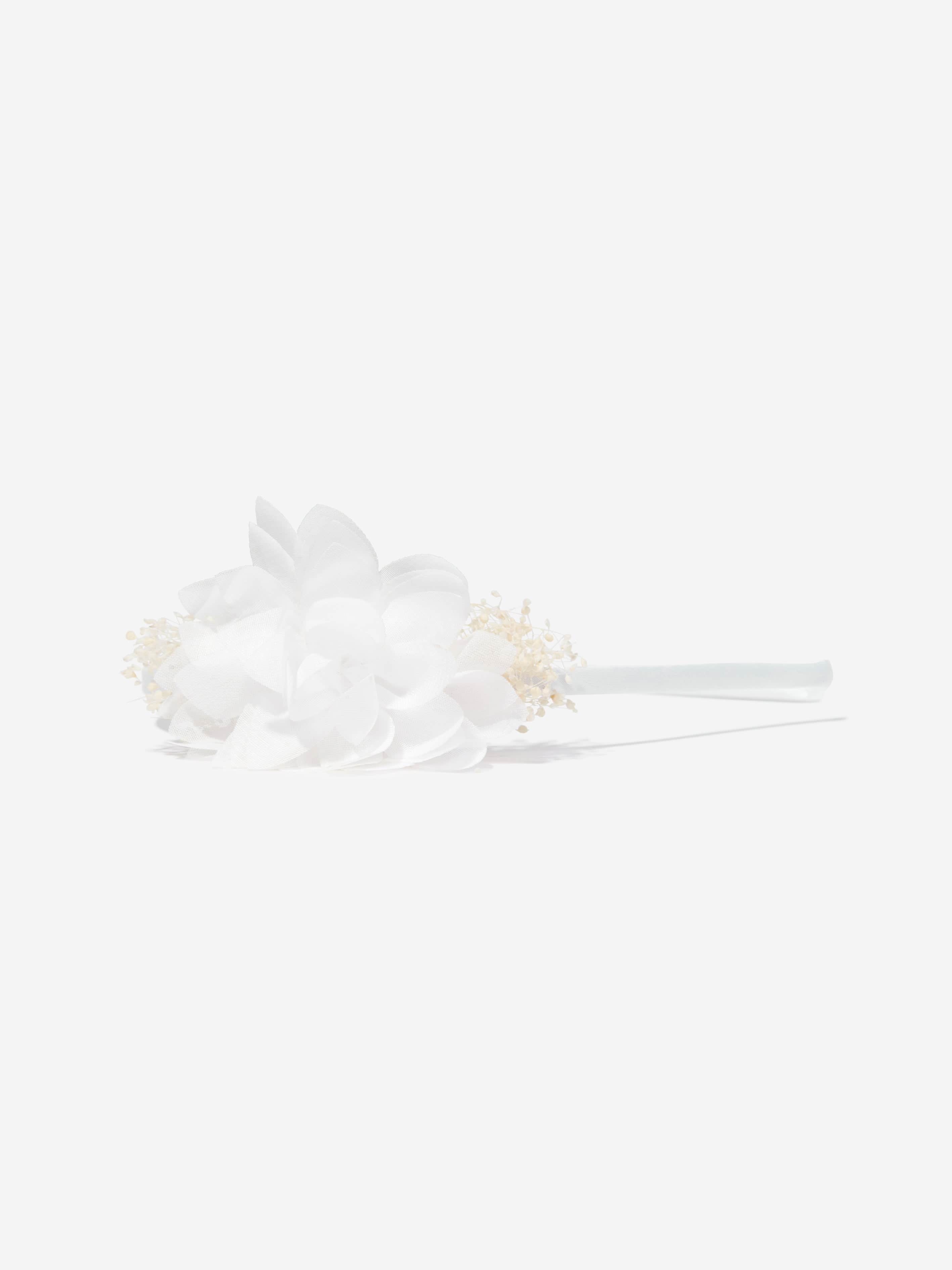 Patachou Girls Flower Headband in Ivory