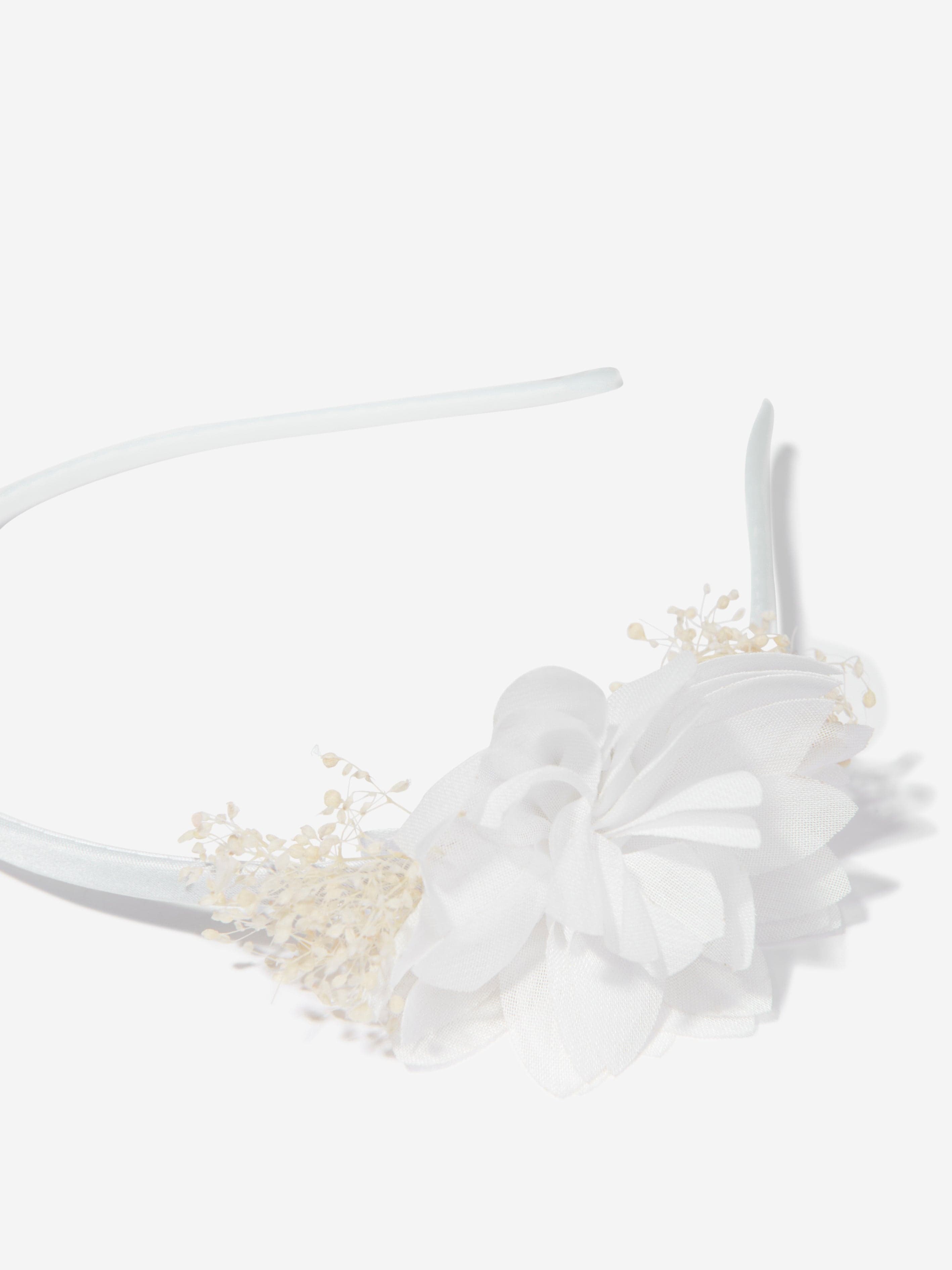 Patachou Girls Flower Headband in Ivory