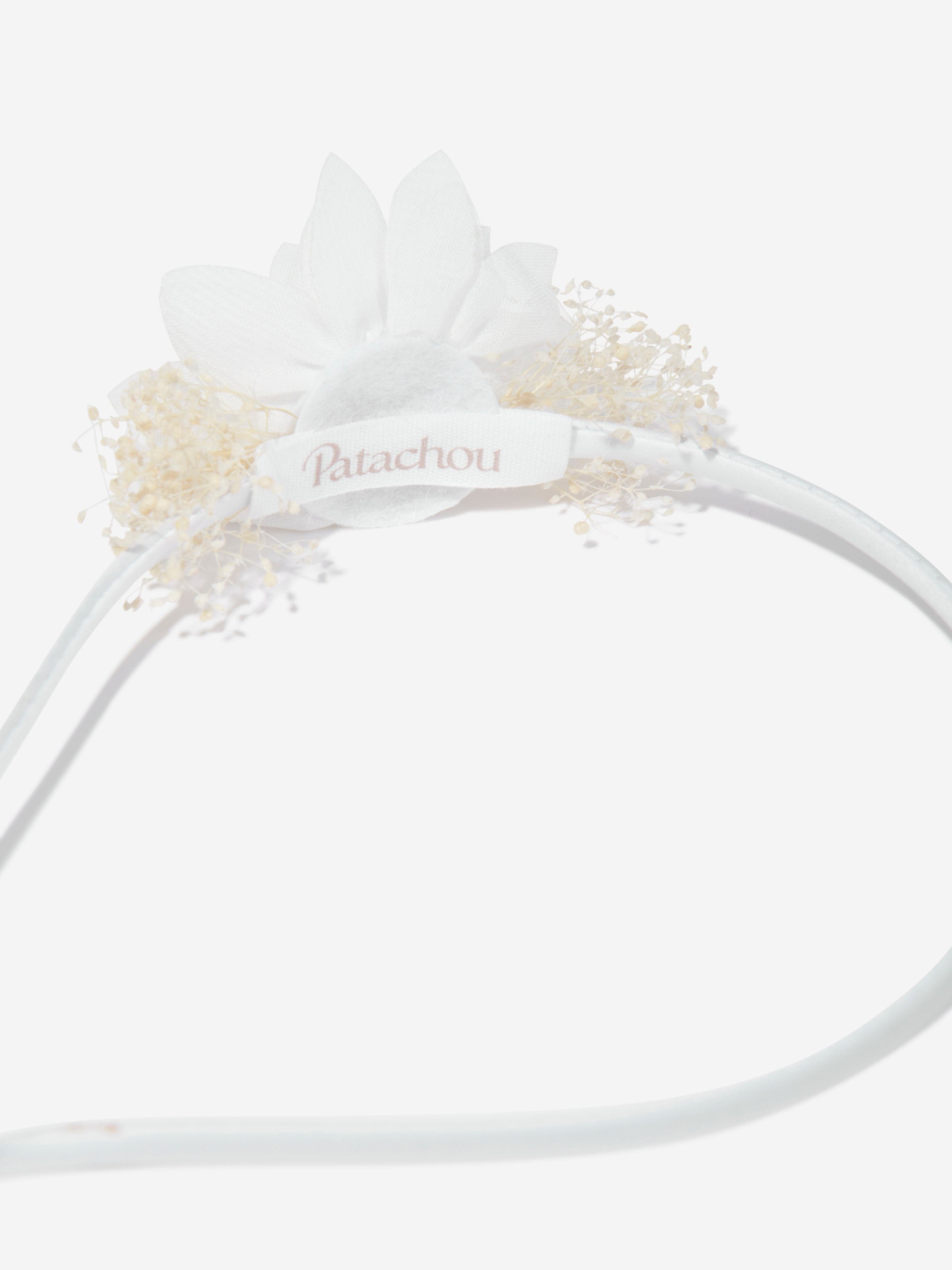 Patachou Girls Flower Headband in Ivory