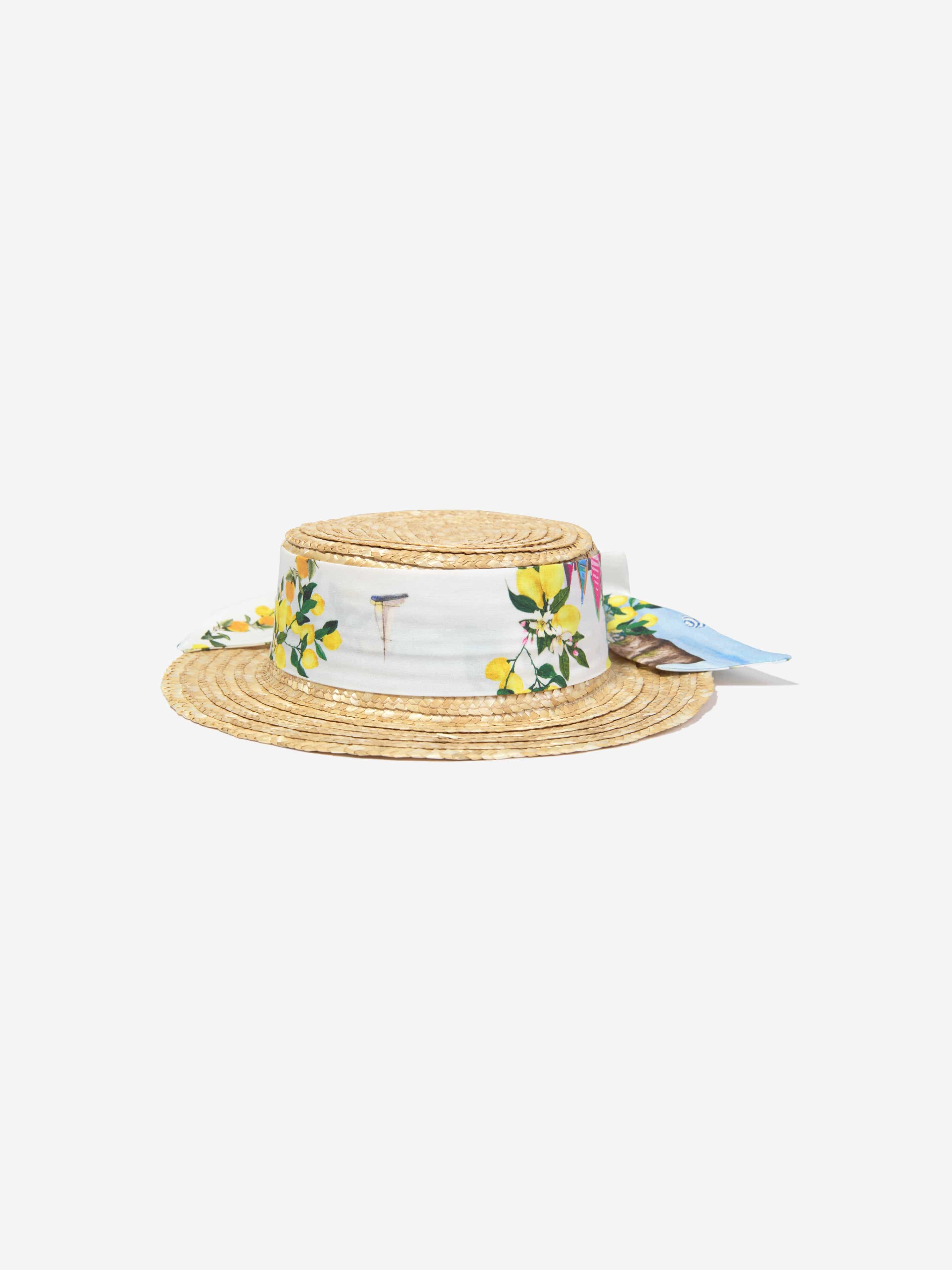 Patachou Girls Beach Club Straw Hat in Multicolour