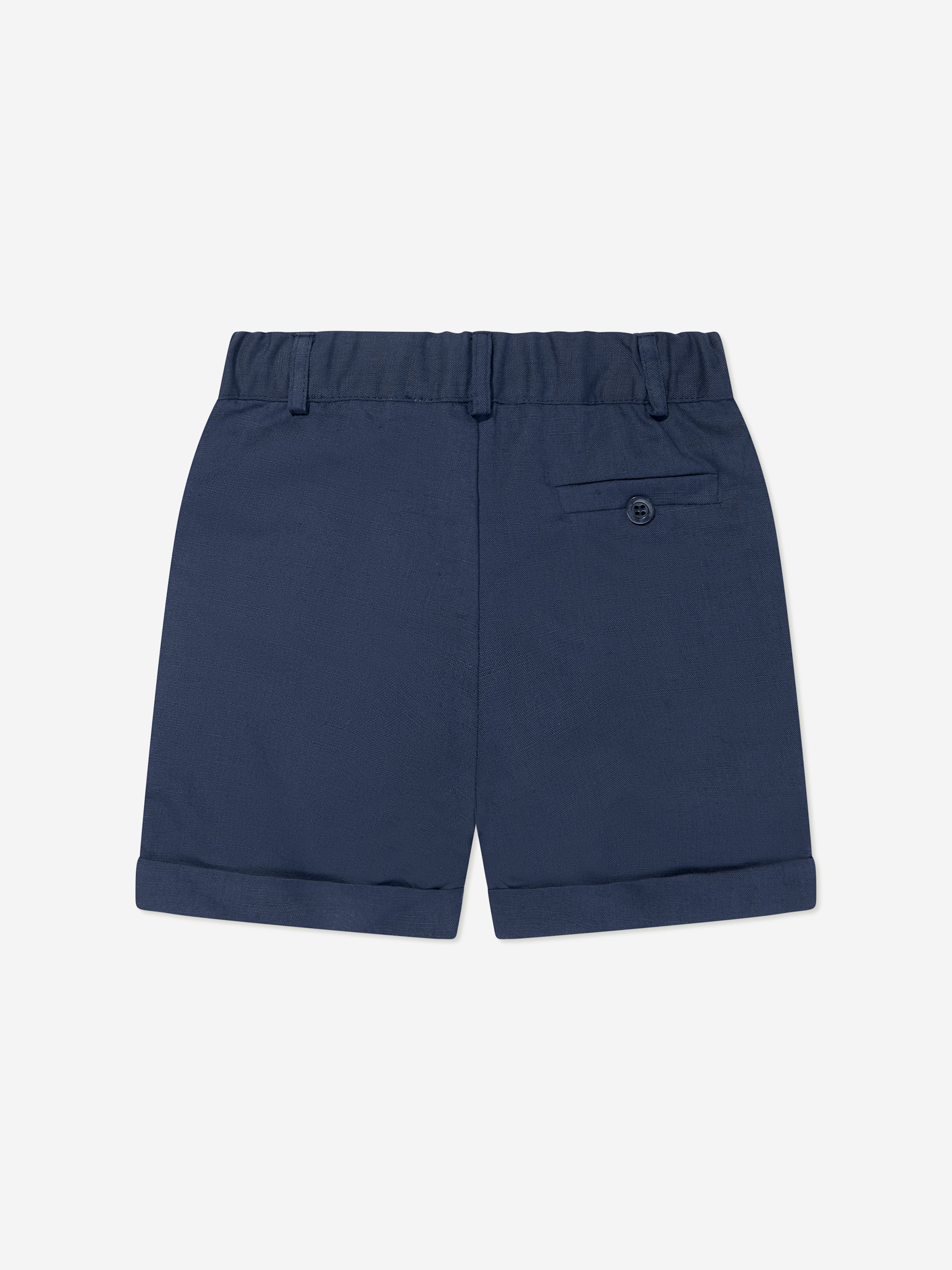 Patachou Boys Linen Shorts in Navy