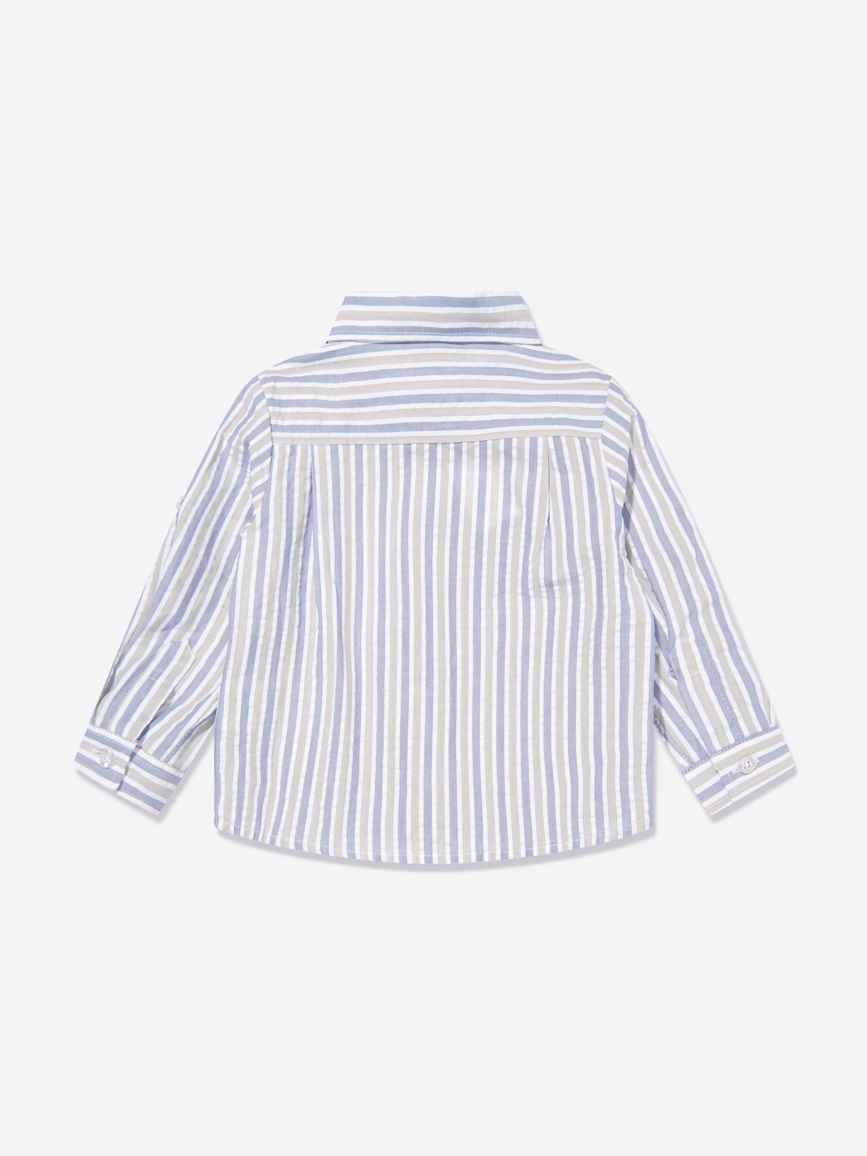 Patachou Boys Striped Hamptons Shirt in Blue