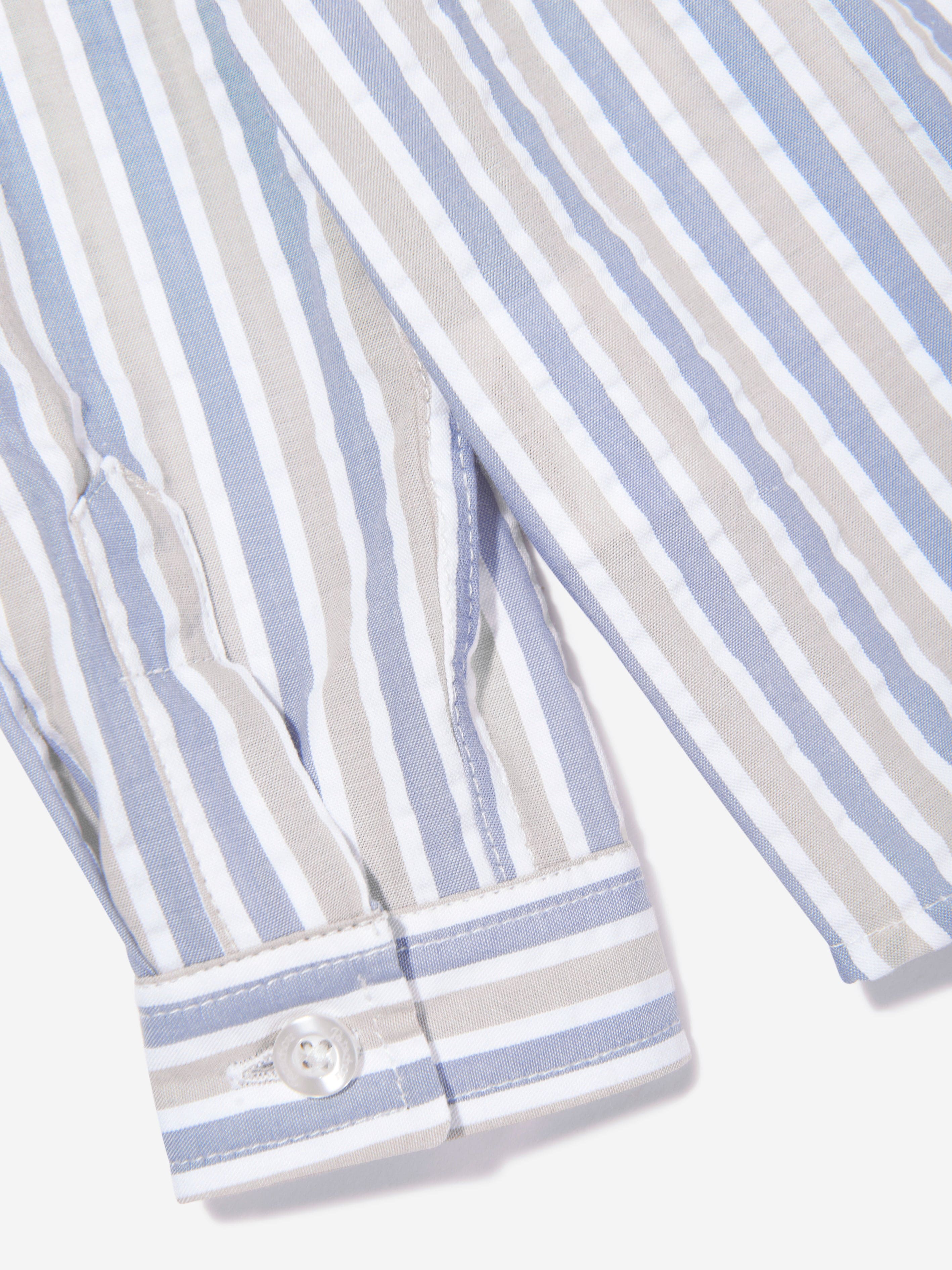 Patachou Boys Striped Hamptons Shirt in Blue