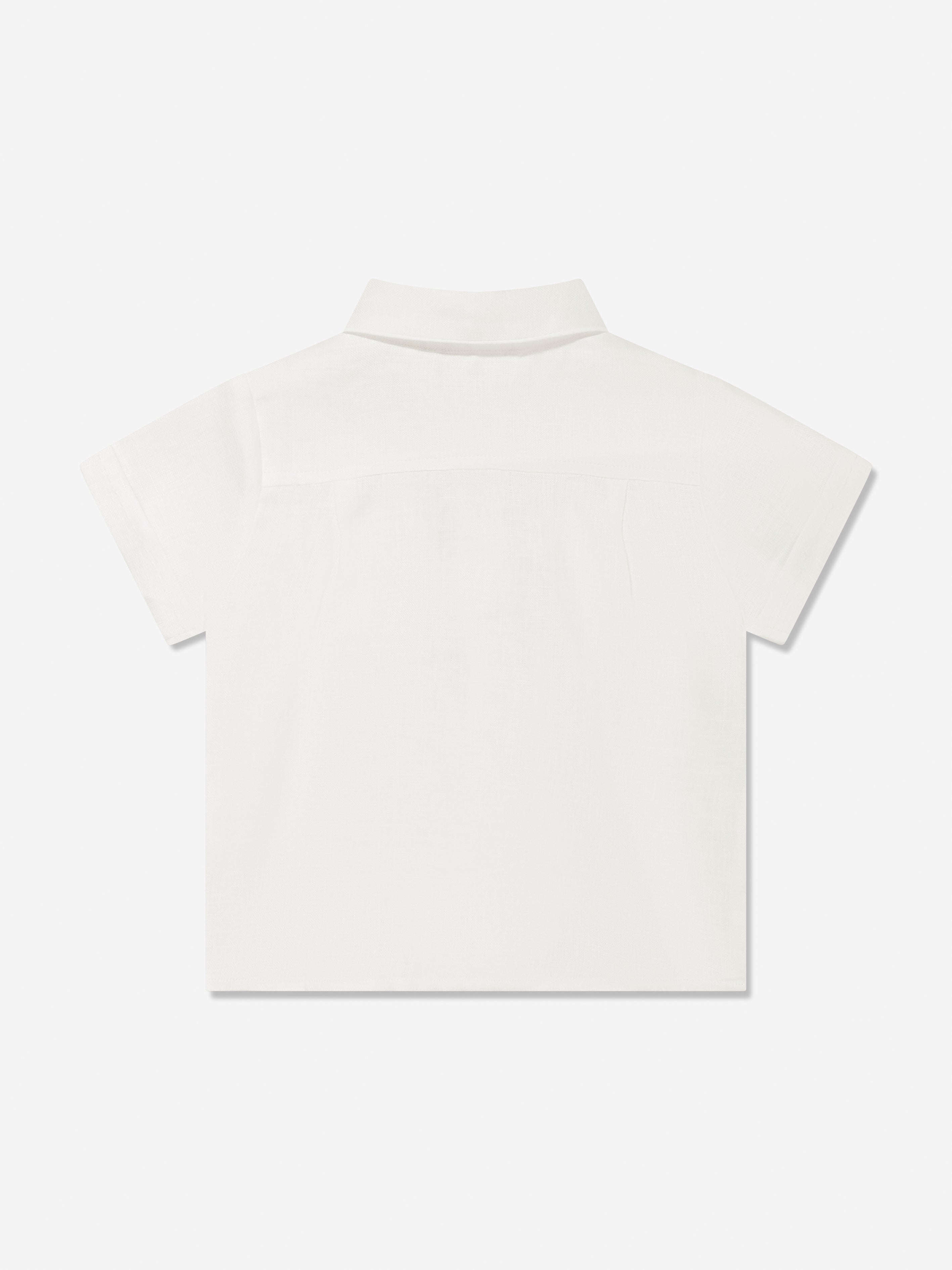 Patachou Boys Short Sleeve Linen Shirt in White