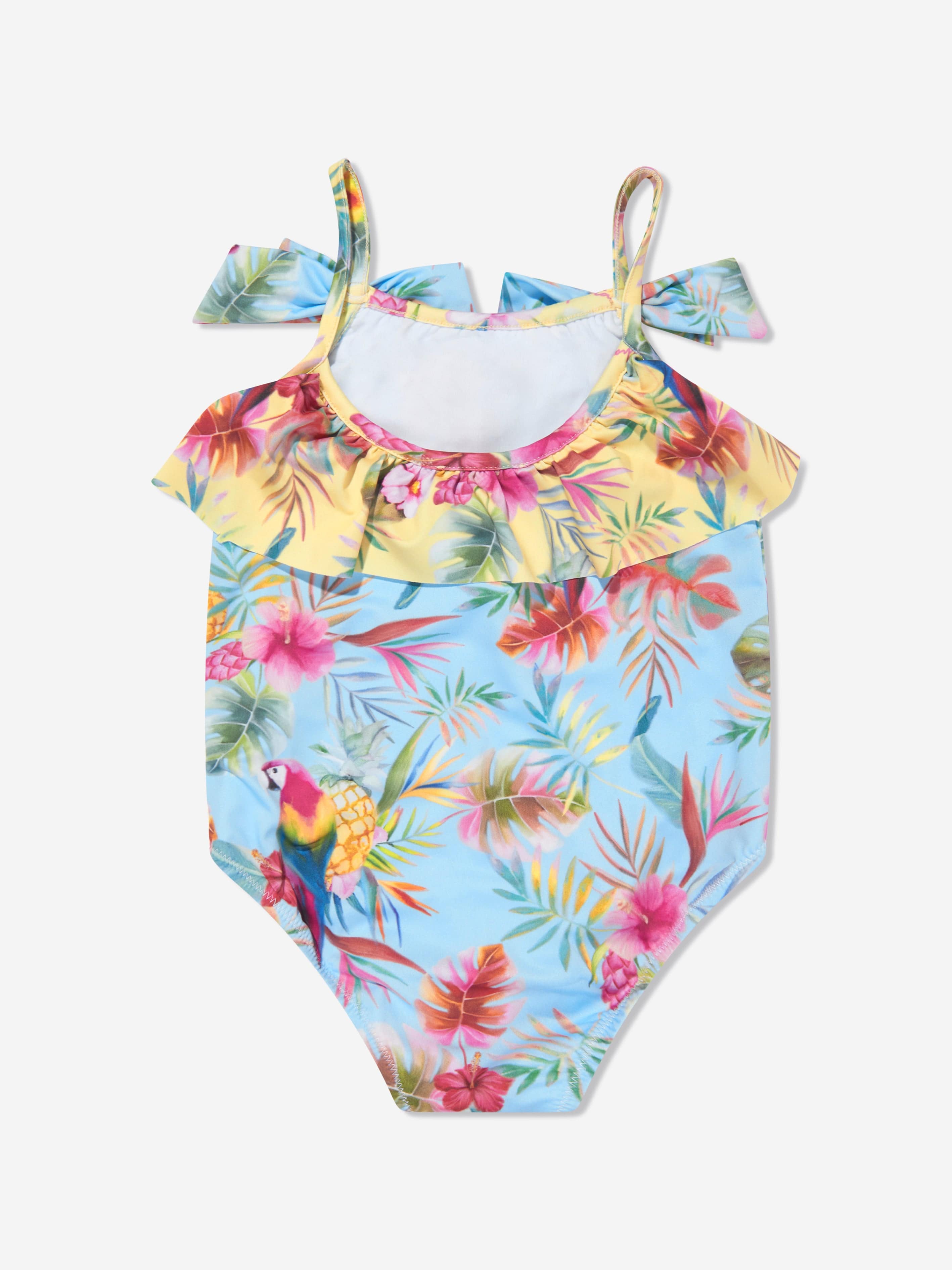 Patachou Girls Tropical Print Swimsuit in Multicolour