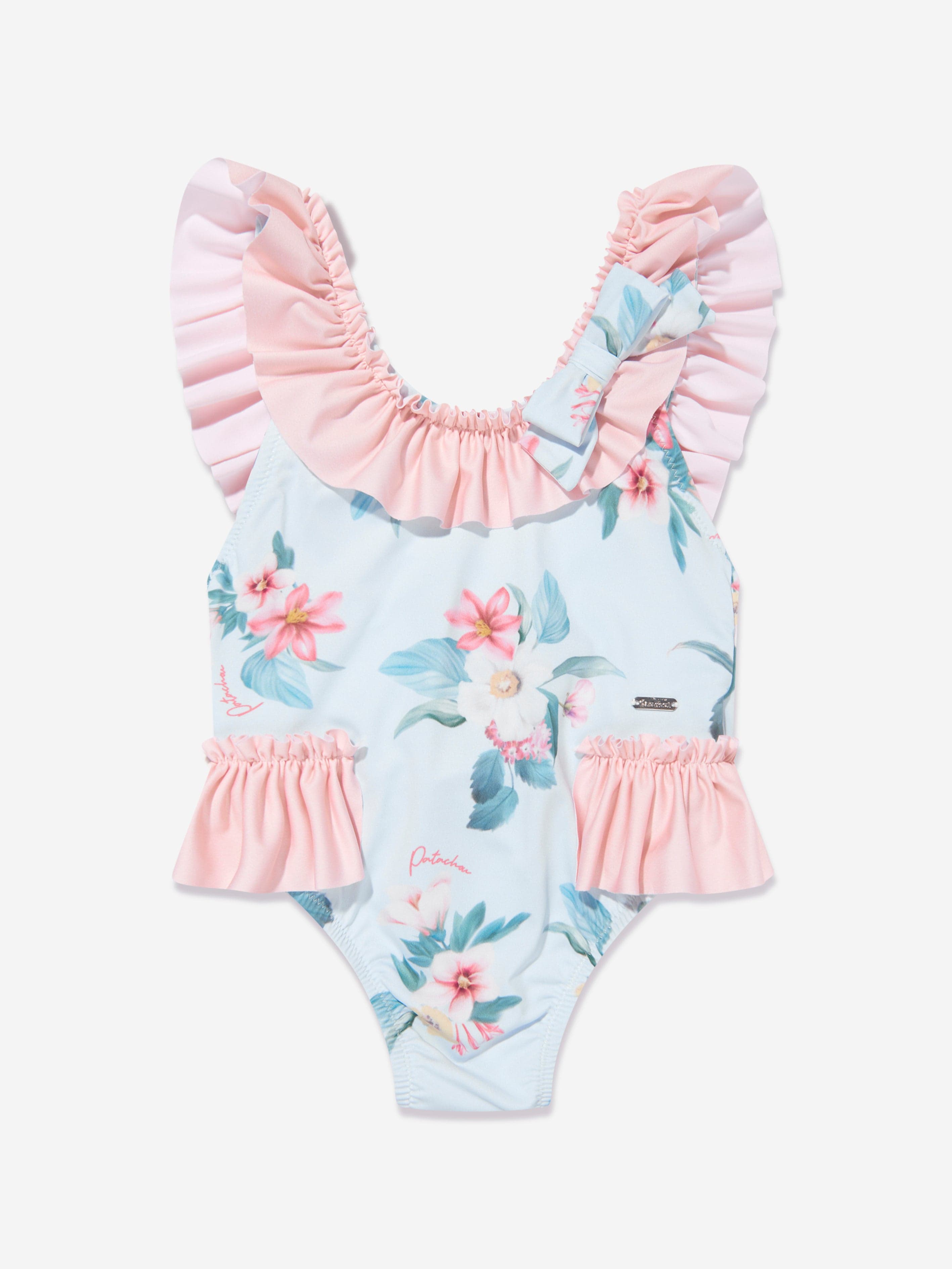 Patachou Girls Floral Print Swimsuit in Multicolour