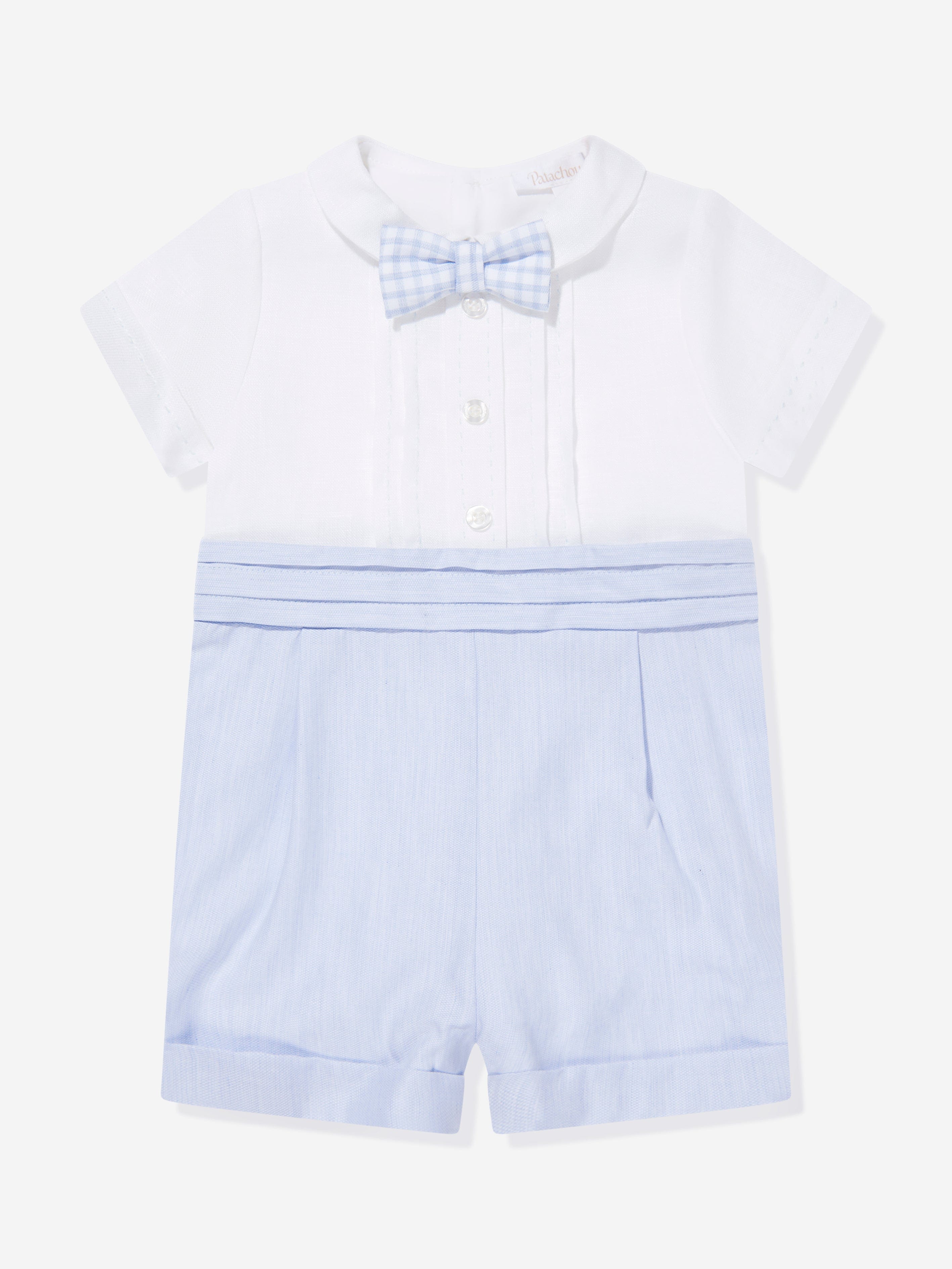 Patachou Baby Boys Linen Romper in Blue